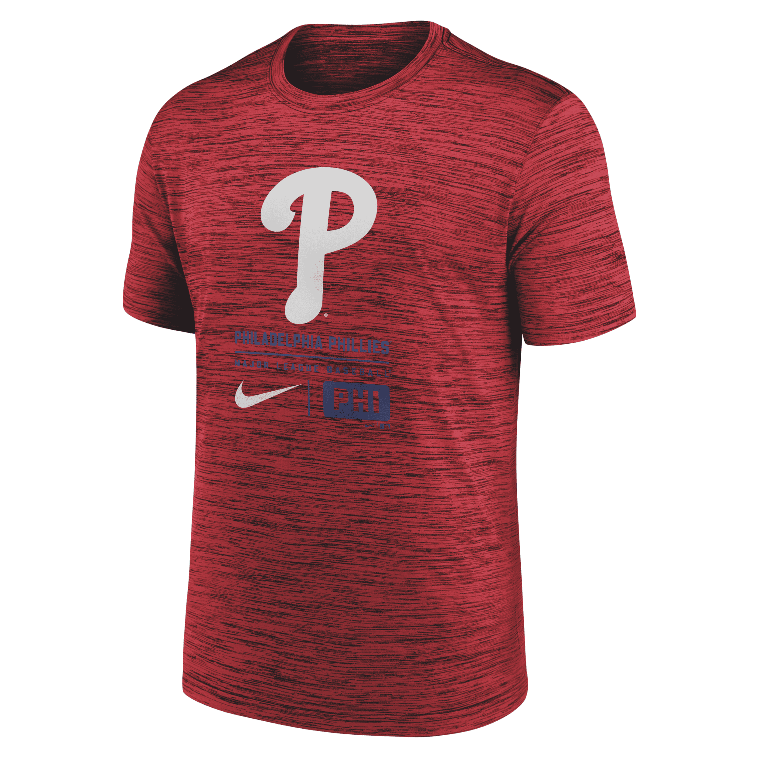 Nike Philadelphia Phillies Large Logo Velocity  Men's Mlb T-shirt In Red