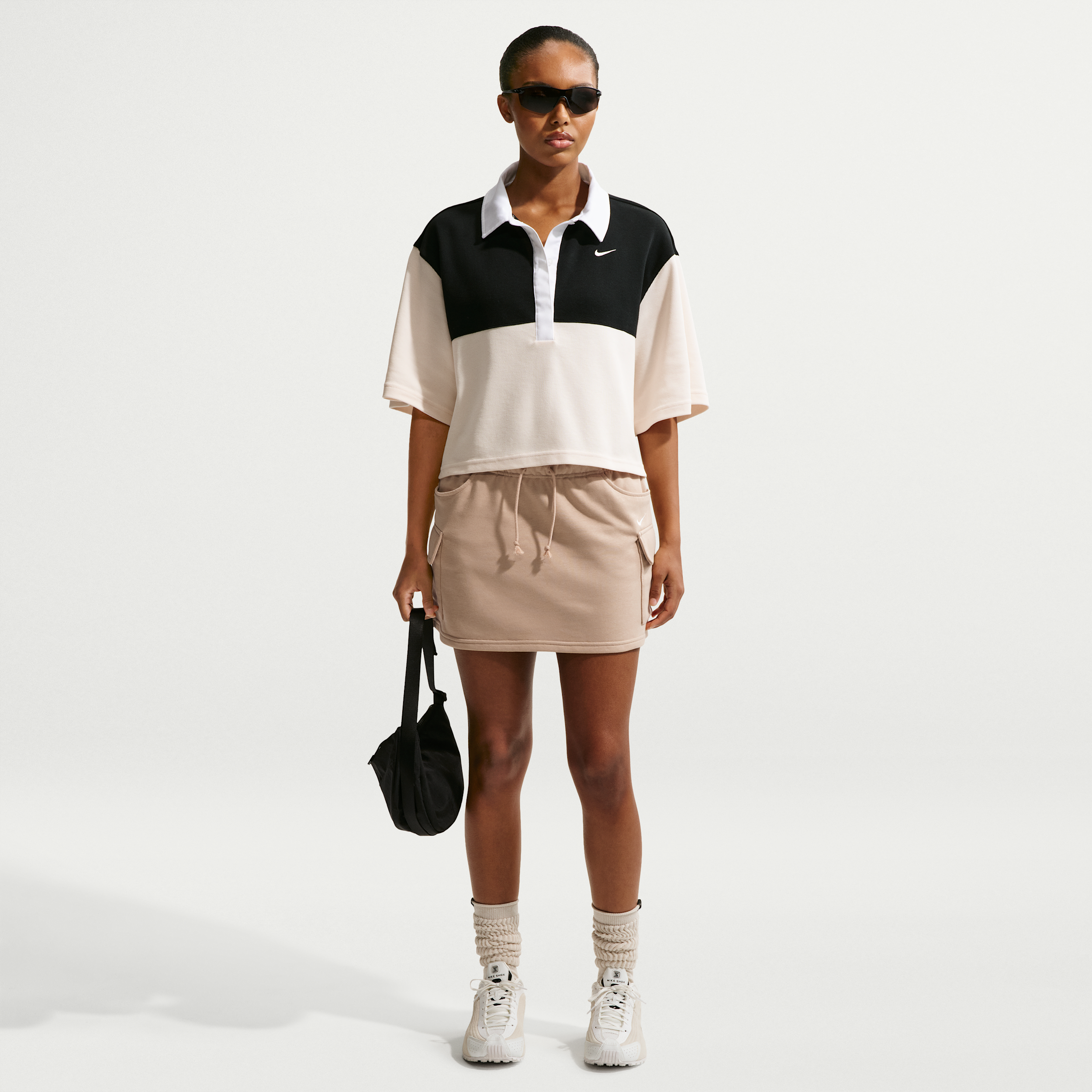 Women's Nike Sportswear Phoenix Fleece Mid-Rise Cargo Miniskirt in Brown | IU7872-286