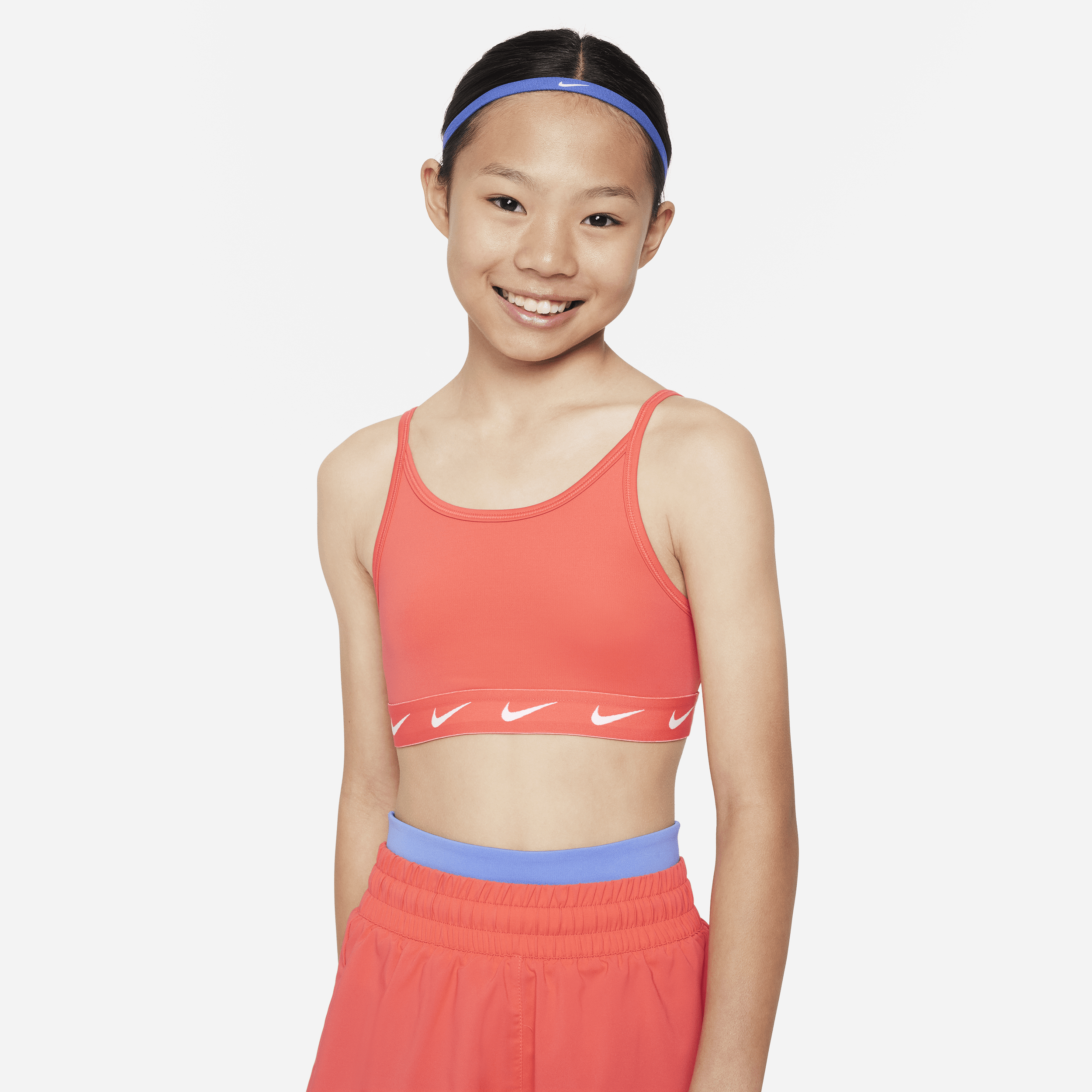 Nike One Big Kids' (girls') Dri-fit Sports Bra In Orange