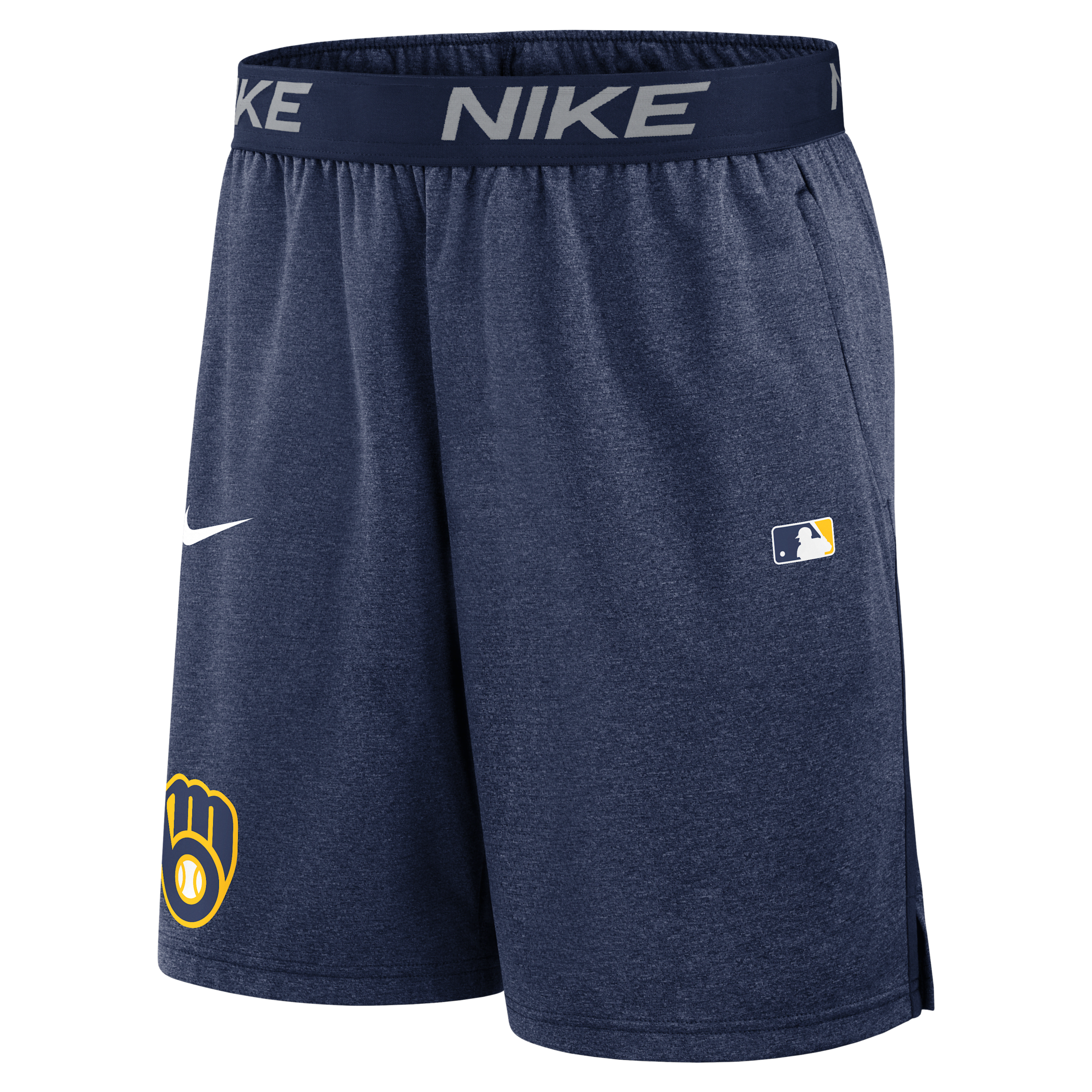 Nike Men's Navy Milwaukee Brewers Authentic Collection Performance Knit Shorts In Blue
