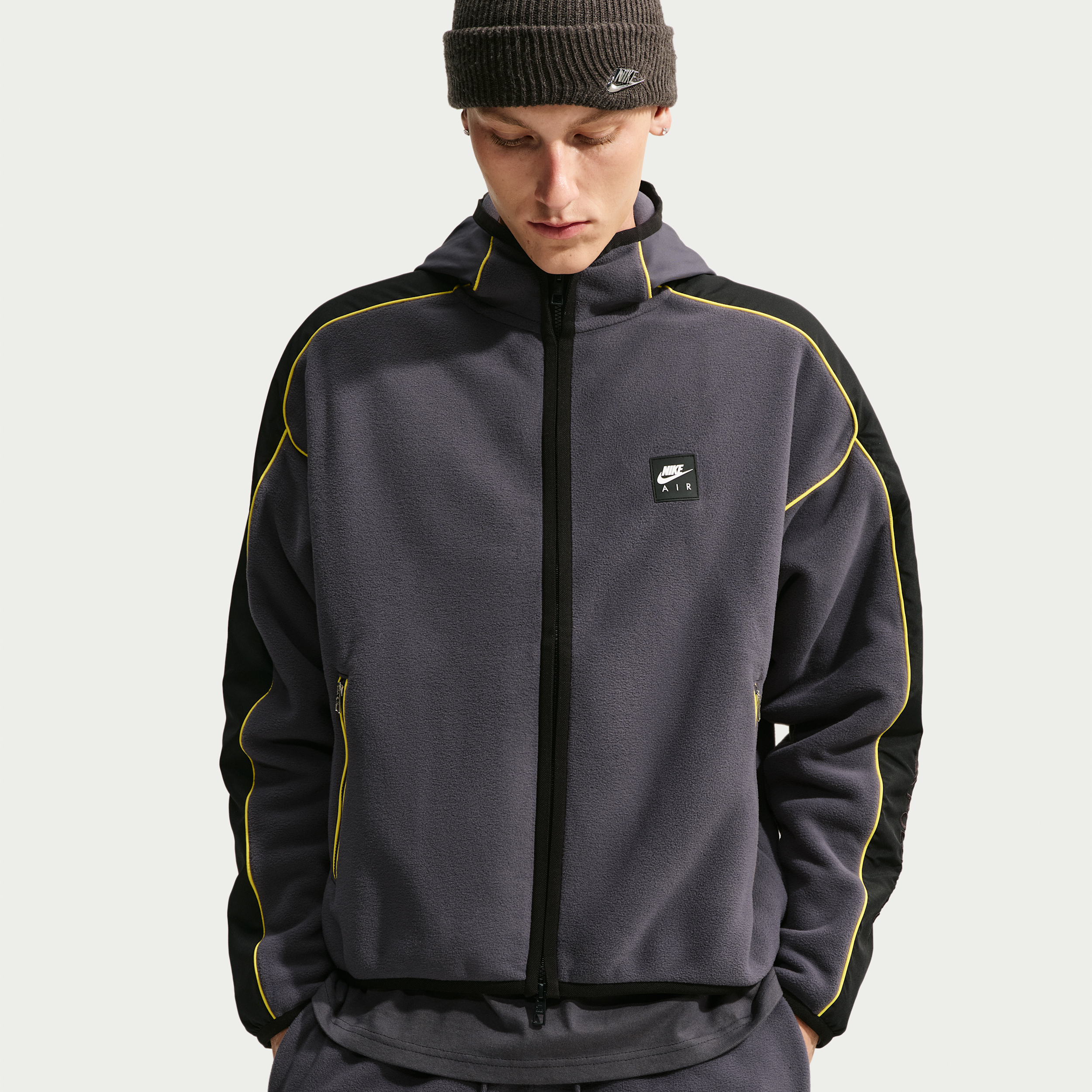 Nike Men's Air Polartec® Therma-FIT Track Jacket in Grey | IQ6504-013