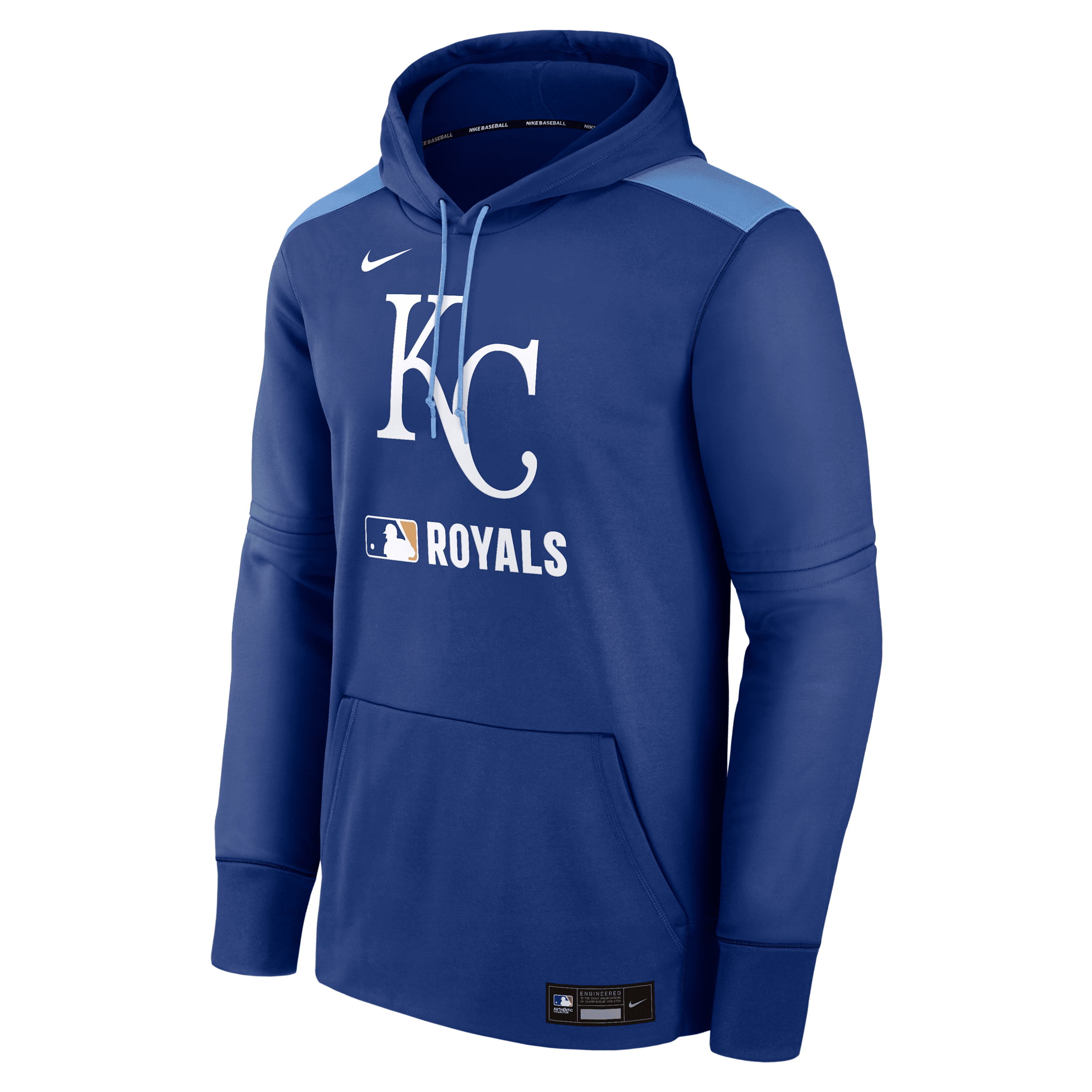 Nike Men's Kansas City Royals Authentic Collection  Therma Mlb Pullover Hoodie In Blue