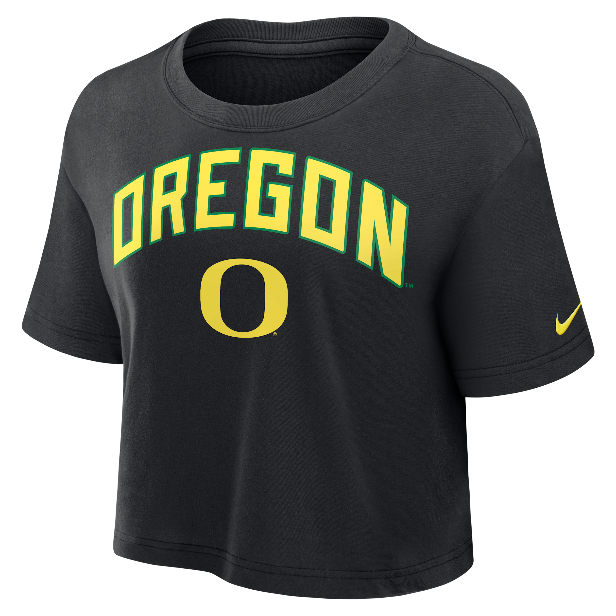 Nike Black Oregon Ducks Athletic Prep Arch Performance Cropped T-shirt In Black