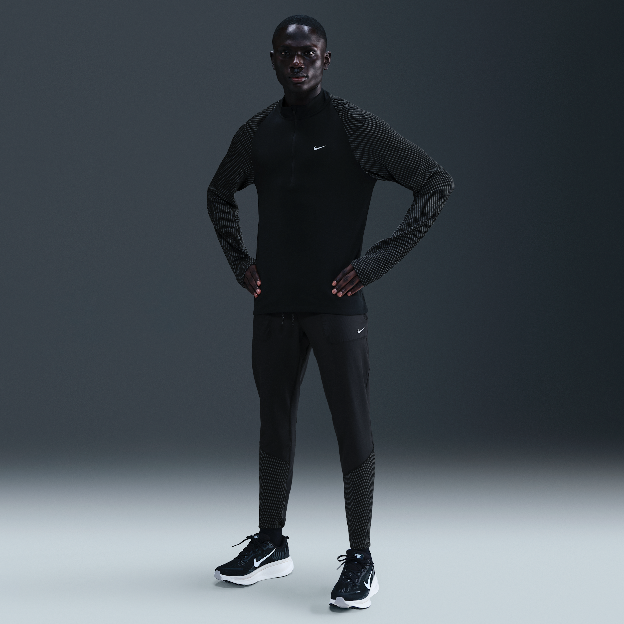 Nike Men's Dri-fit Running Pants With Reflective Accents In Black