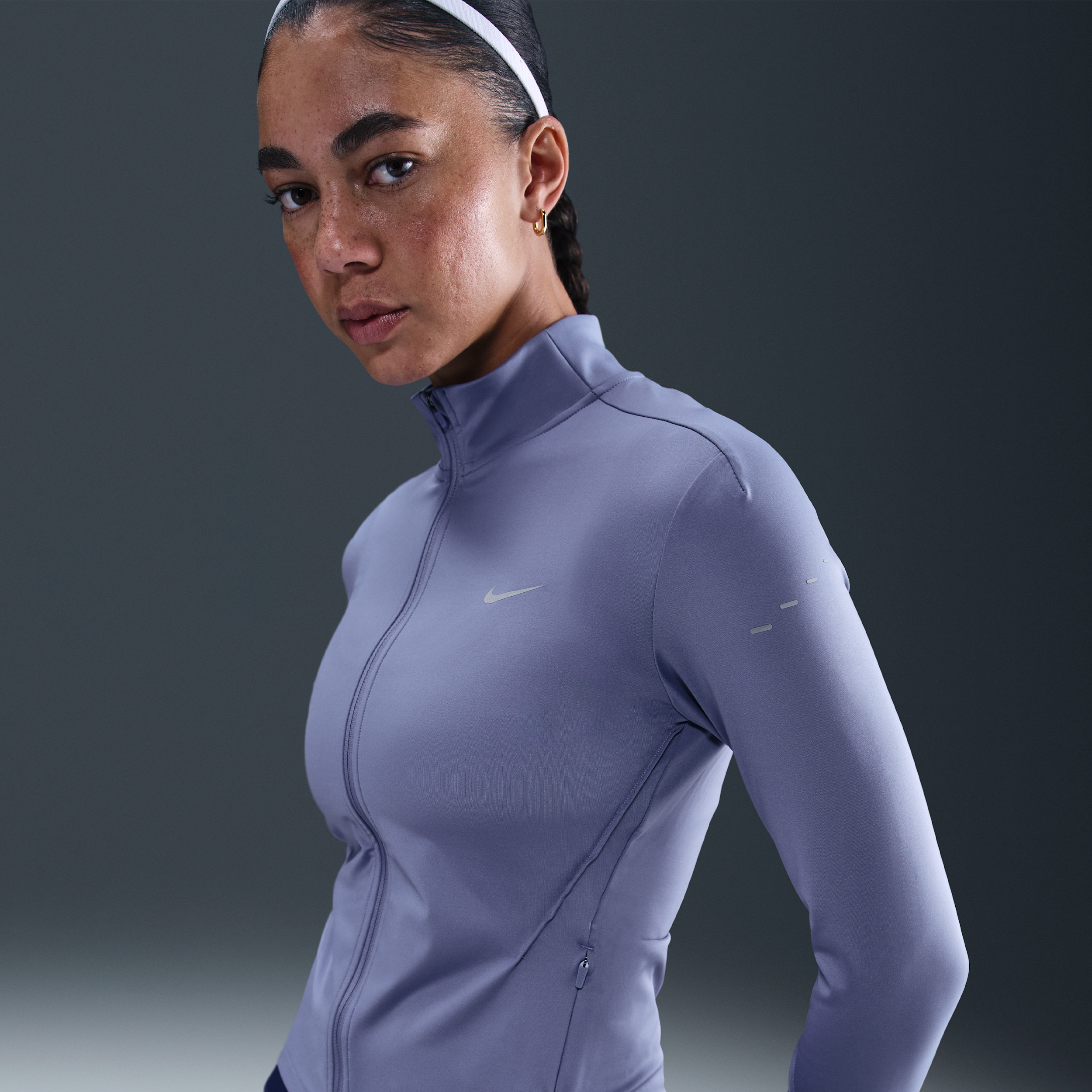 Nike Women's Swift Dri-fit Full-zip Mid-layer Running Top In Blue