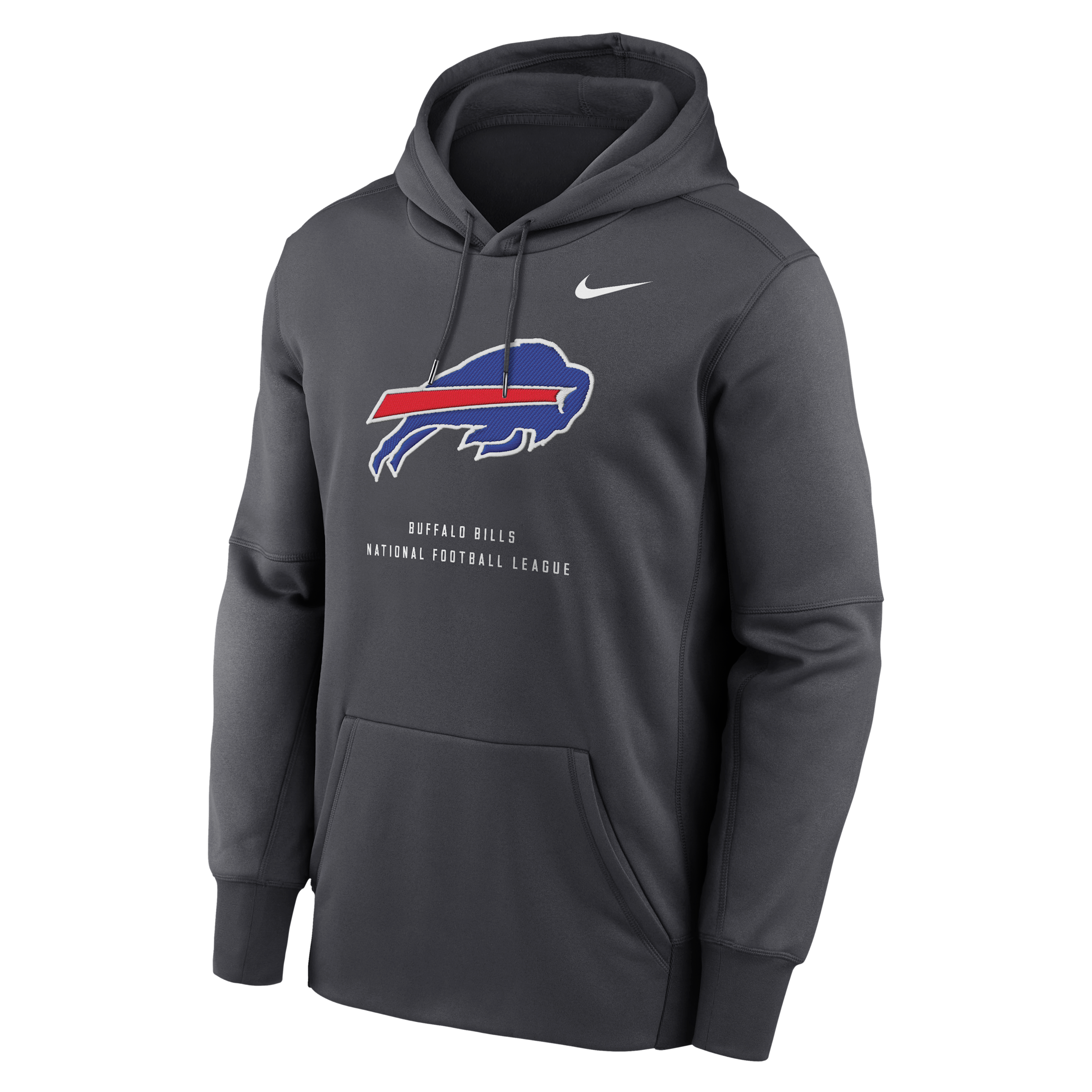Men's Buffalo Bills Nike Therma NFL Pullover Hoodie in Grey | NKAQ06F81-R7Q