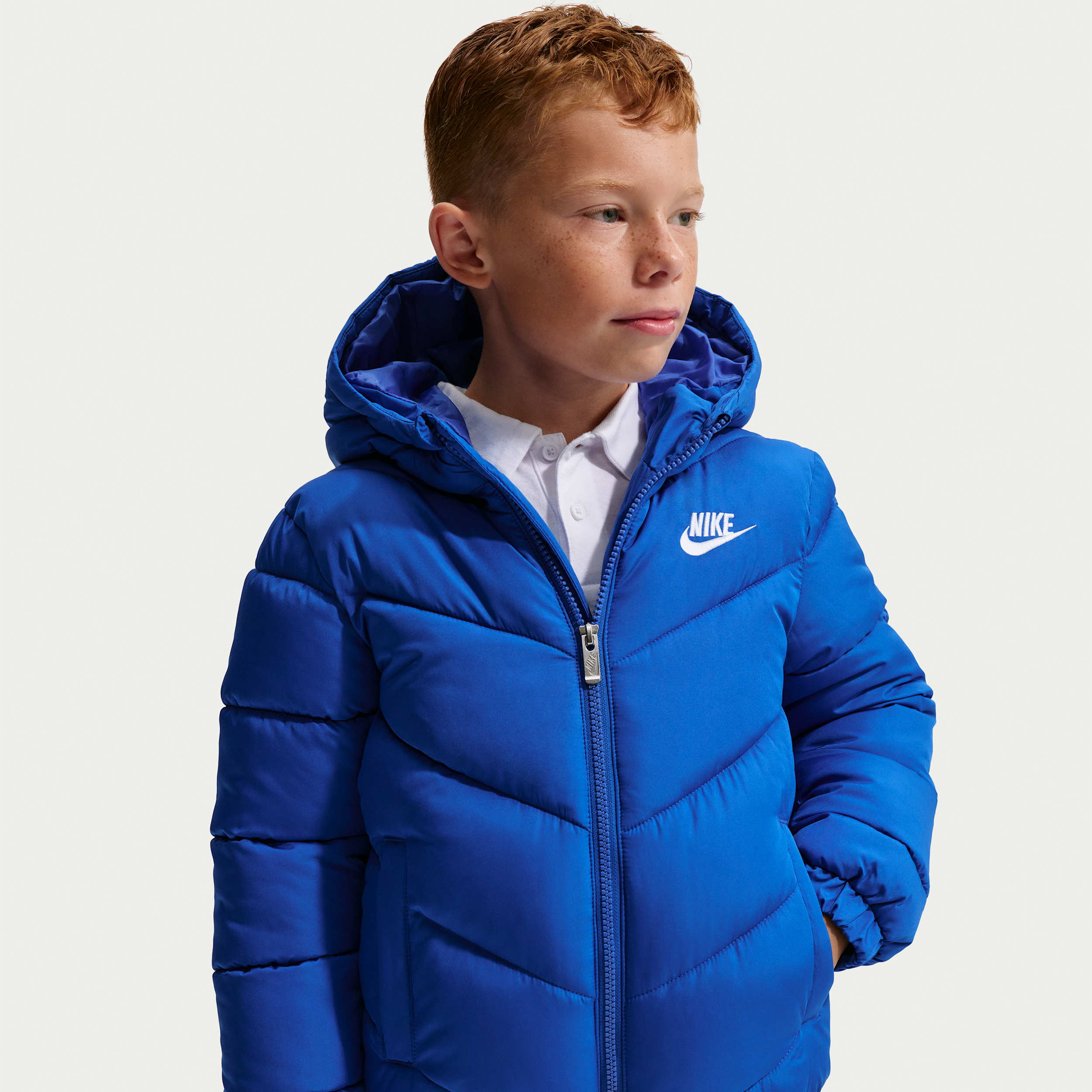 Nike Sportswear Little Kids' All Day Play Puffer Jacket in Blue | 86N074-U89
