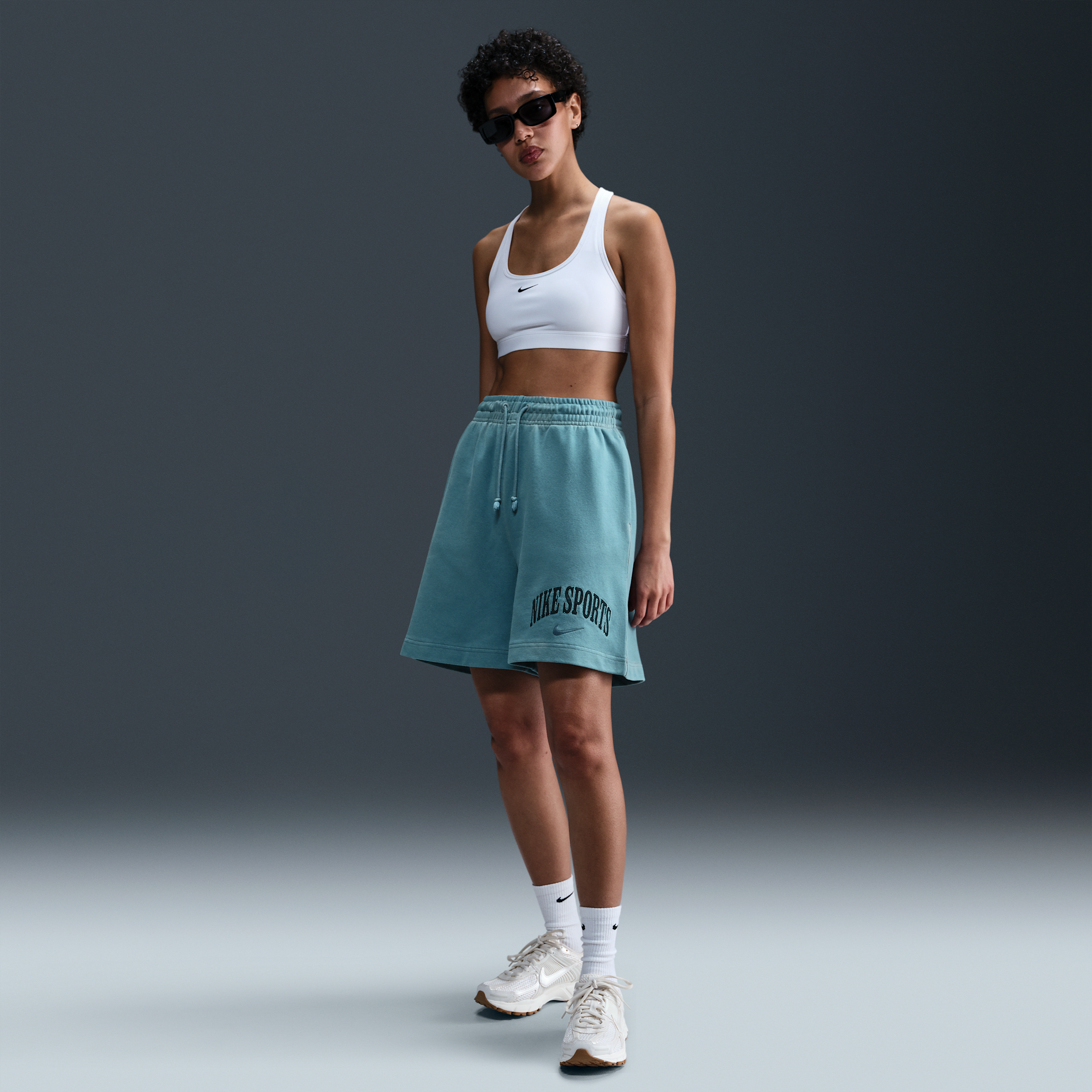 Nike Women's  Sportswear Phoenix Fleece High-waisted French Terry Shorts In Blue