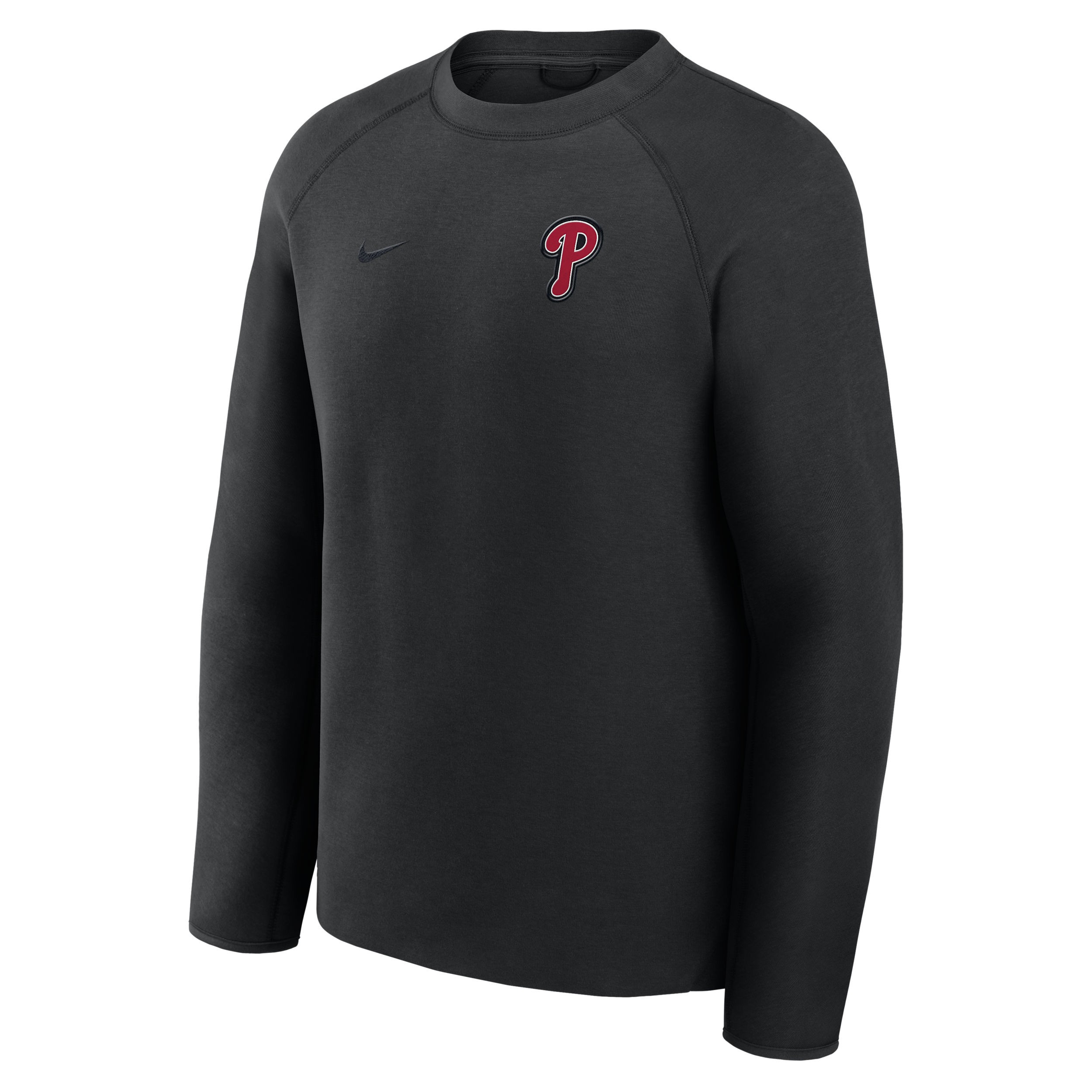 Philadelphia Phillies Tech Fleece Nike Men's MLB Pullover Crew in Black | 05L6912ZPP-6DU