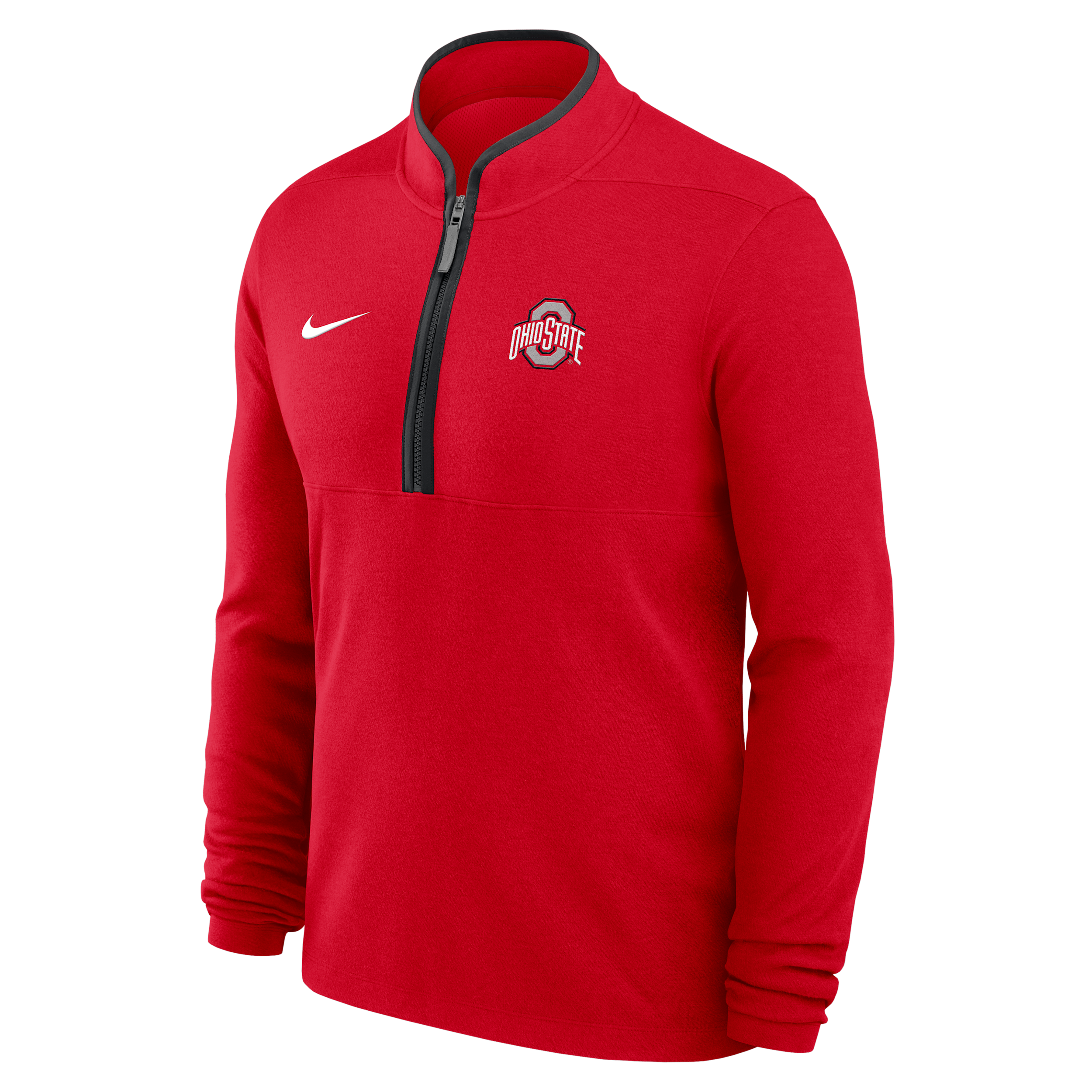 Nike Men's Scarlet Ohio State Buckeyes Courtside Victory Dri-fit Half-Zip Pullover Sweatshirt - Scarlet