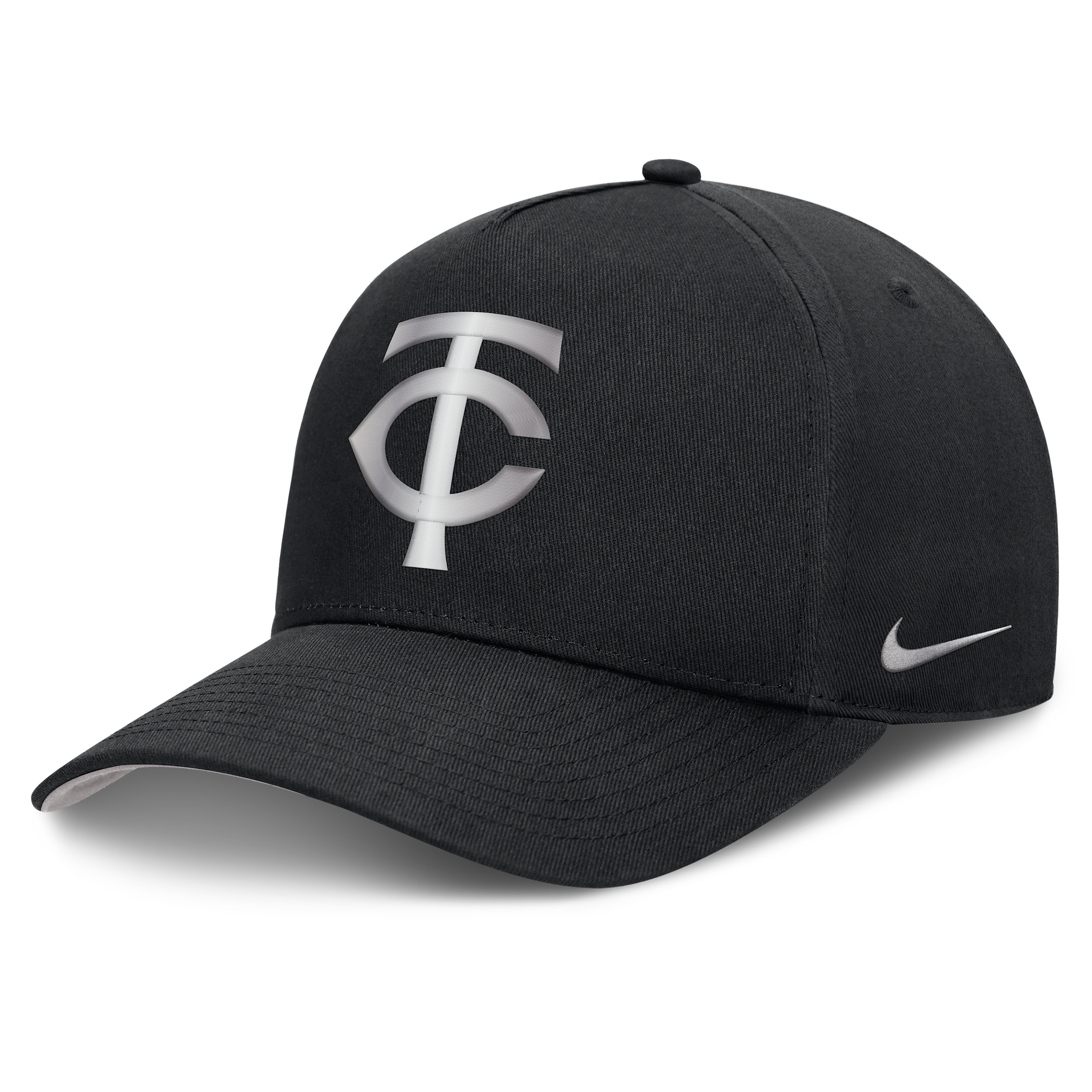Minnesota Twins Rise Nike Men's Dri-FIT MLB A-Frame Trucker Adjustable Hat in Black | NB1E0FBPTIS-HWD