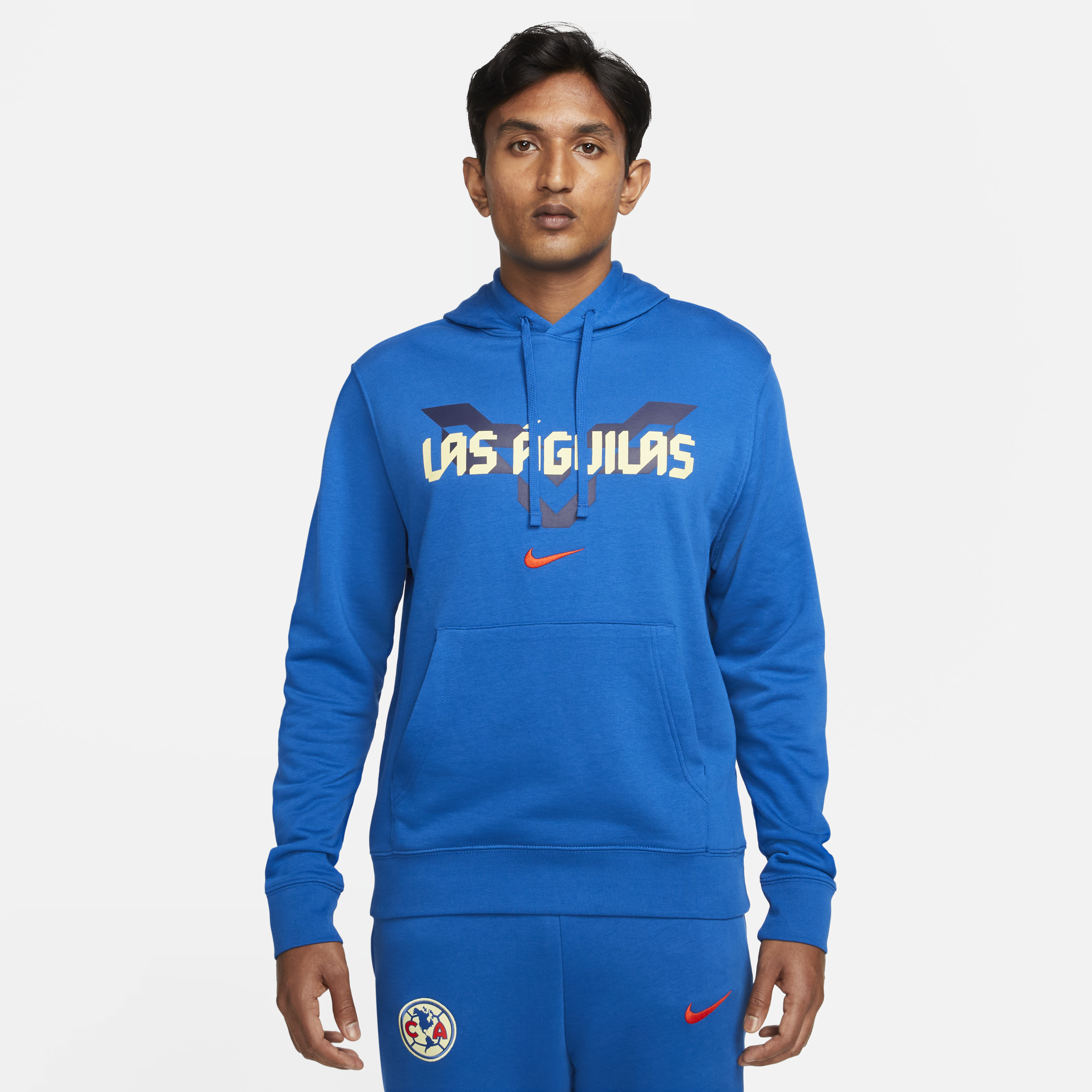 Shop Nike Club Amã©rica Club  Men's Soccer French Terry Pullover Hoodie In Blue