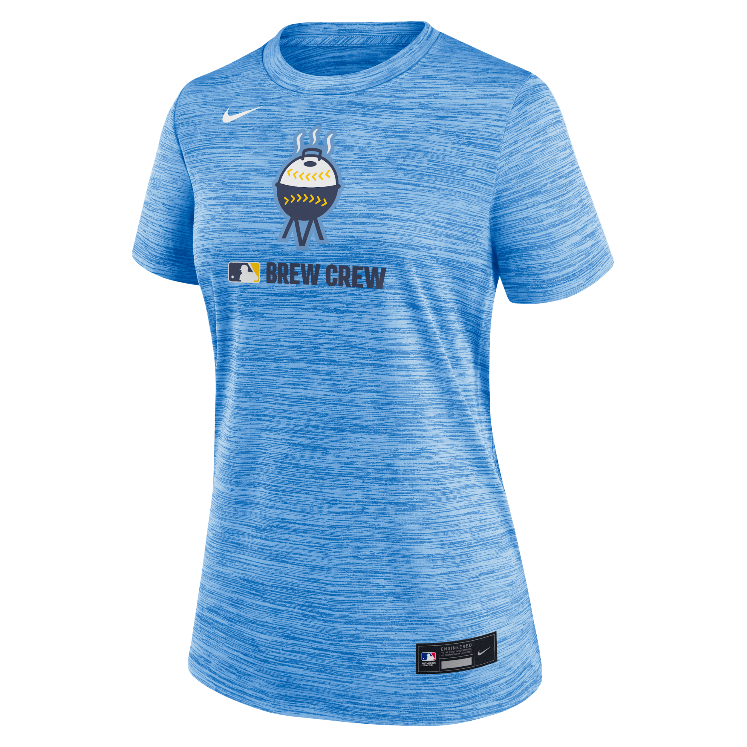 Nike Women's Powder Blue Milwaukee Brewers Authentic Collection City Connect Velocity Performance T-shirt In Blue
