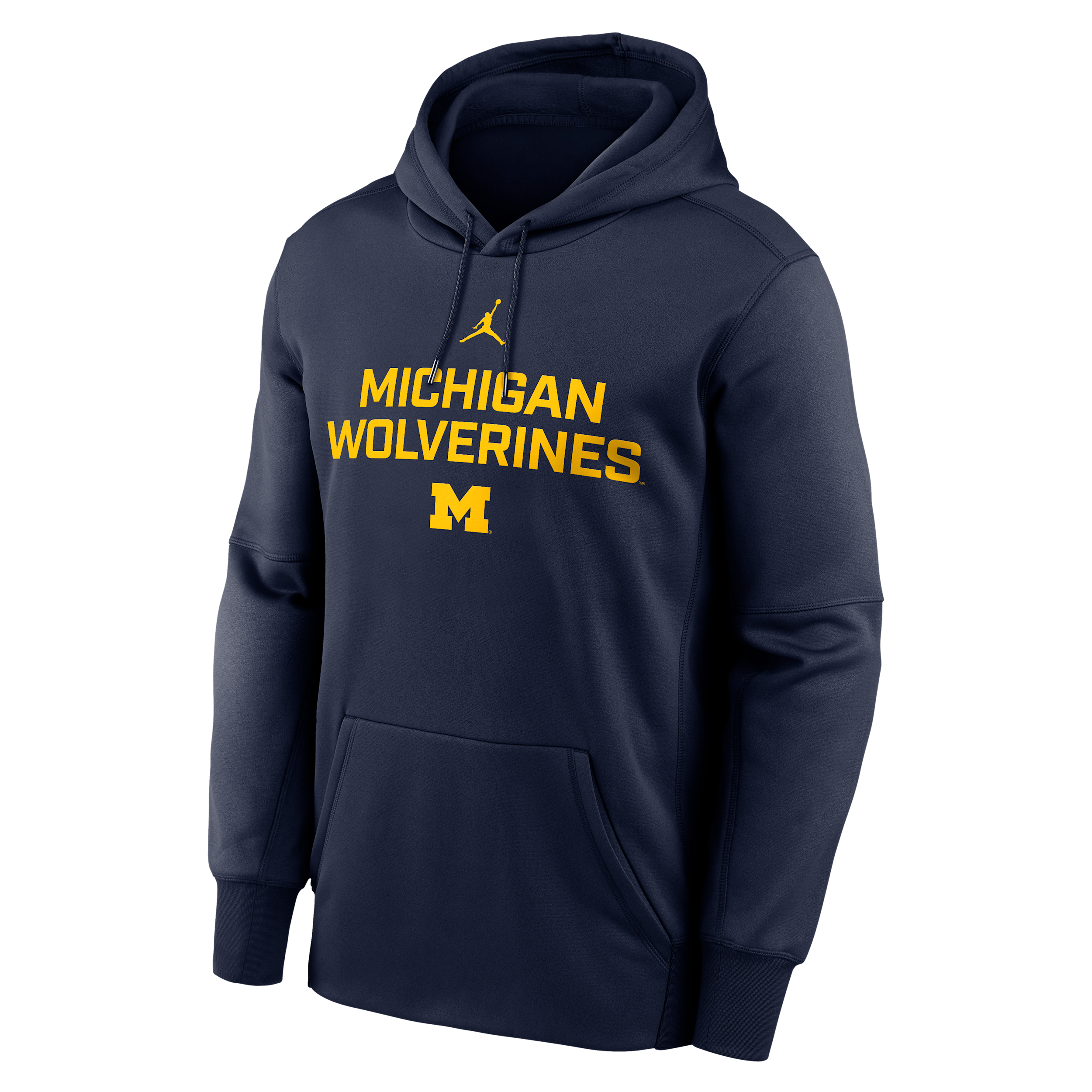 Men's Michigan Team Stacked Menâs Jordan Therma College Pullover Hoodie in Blue | NKAQ41SMWN-2KJ