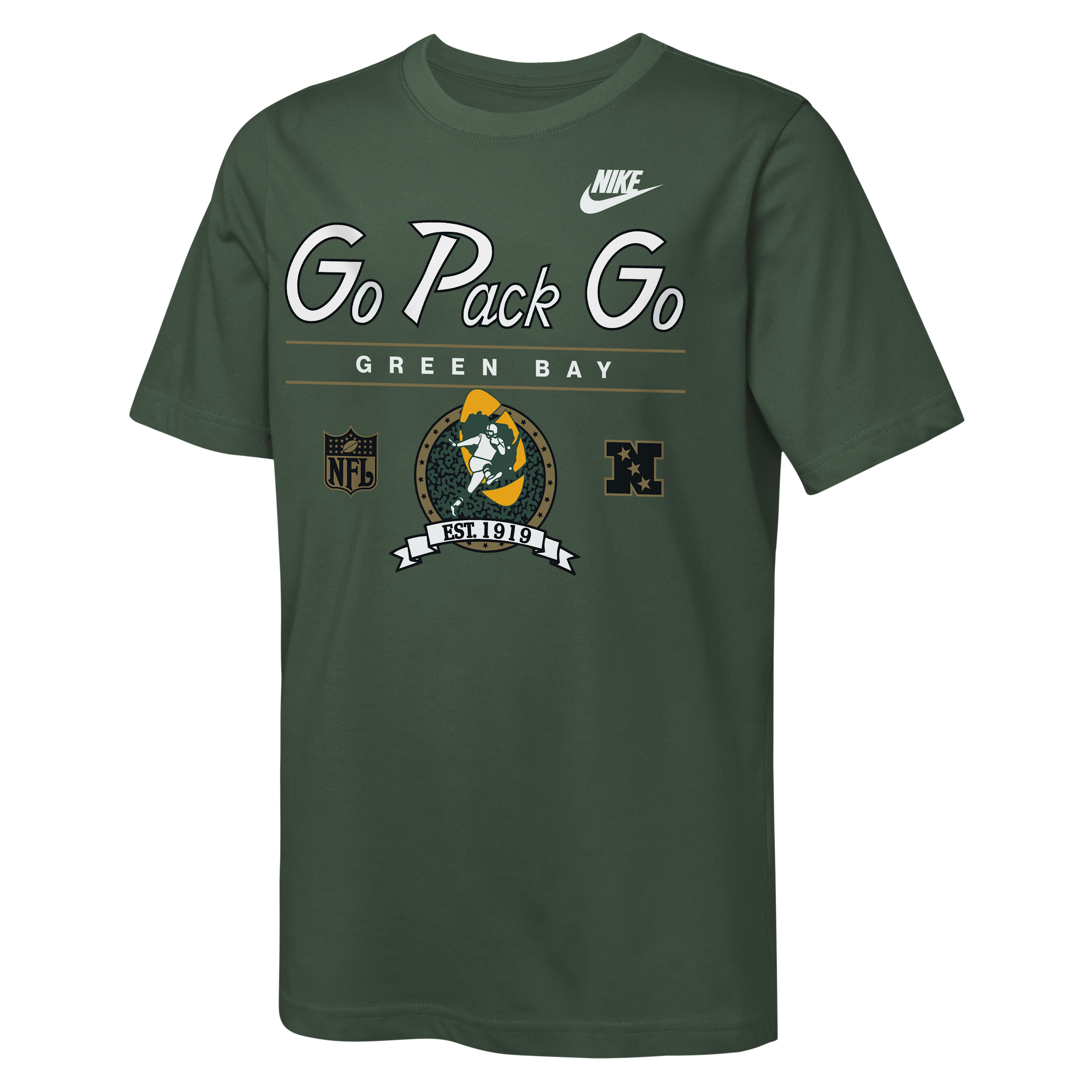 Green Bay Packers Rewind Hometown Slub Big Kids' Nike Dri-FIT NFL T-Shirt in Green | Z1B7NFQSPCK-NCO