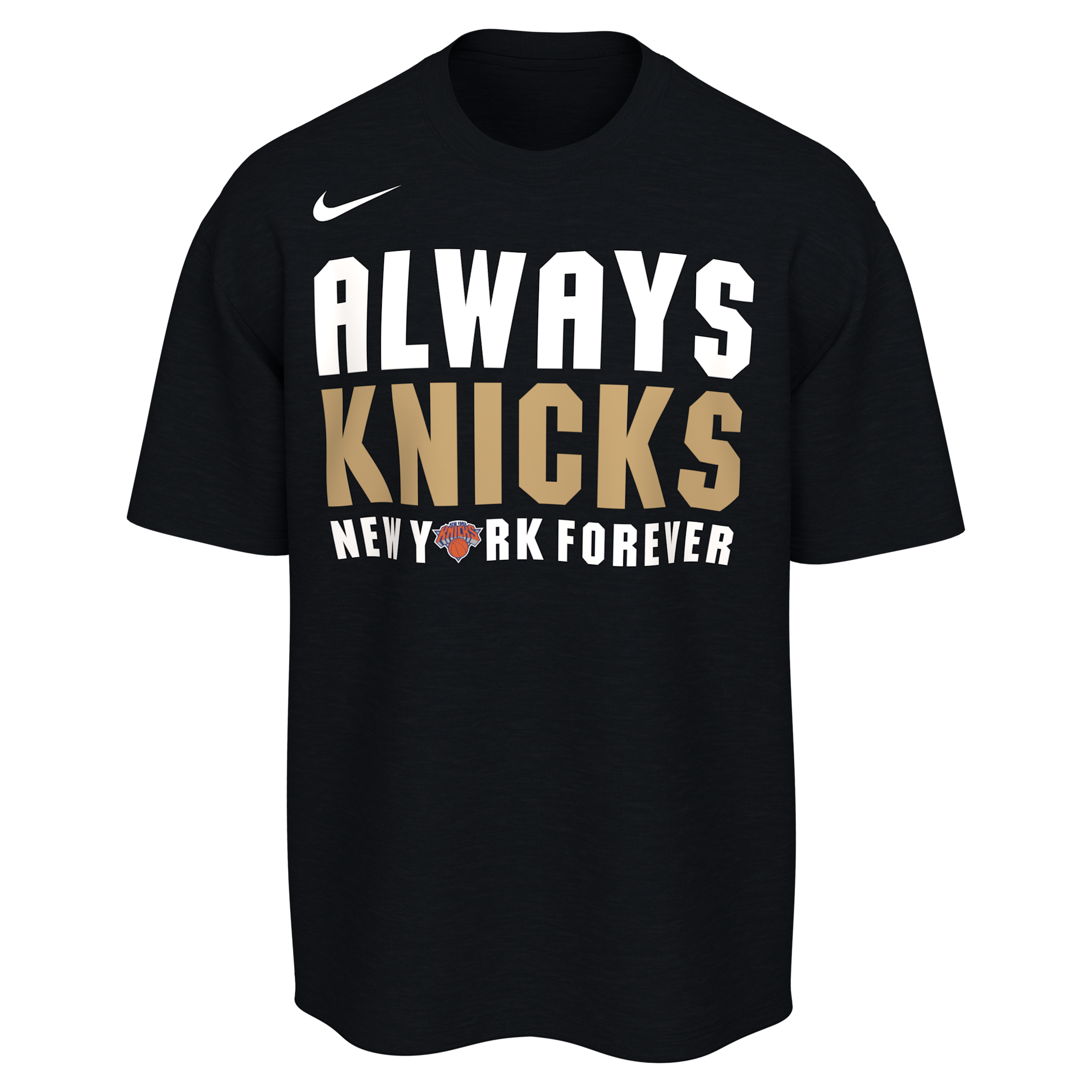 New York Knicks 2025-26 NBA Champions Nike Men's Basketball T-Shirt in Black | JJ7386-010