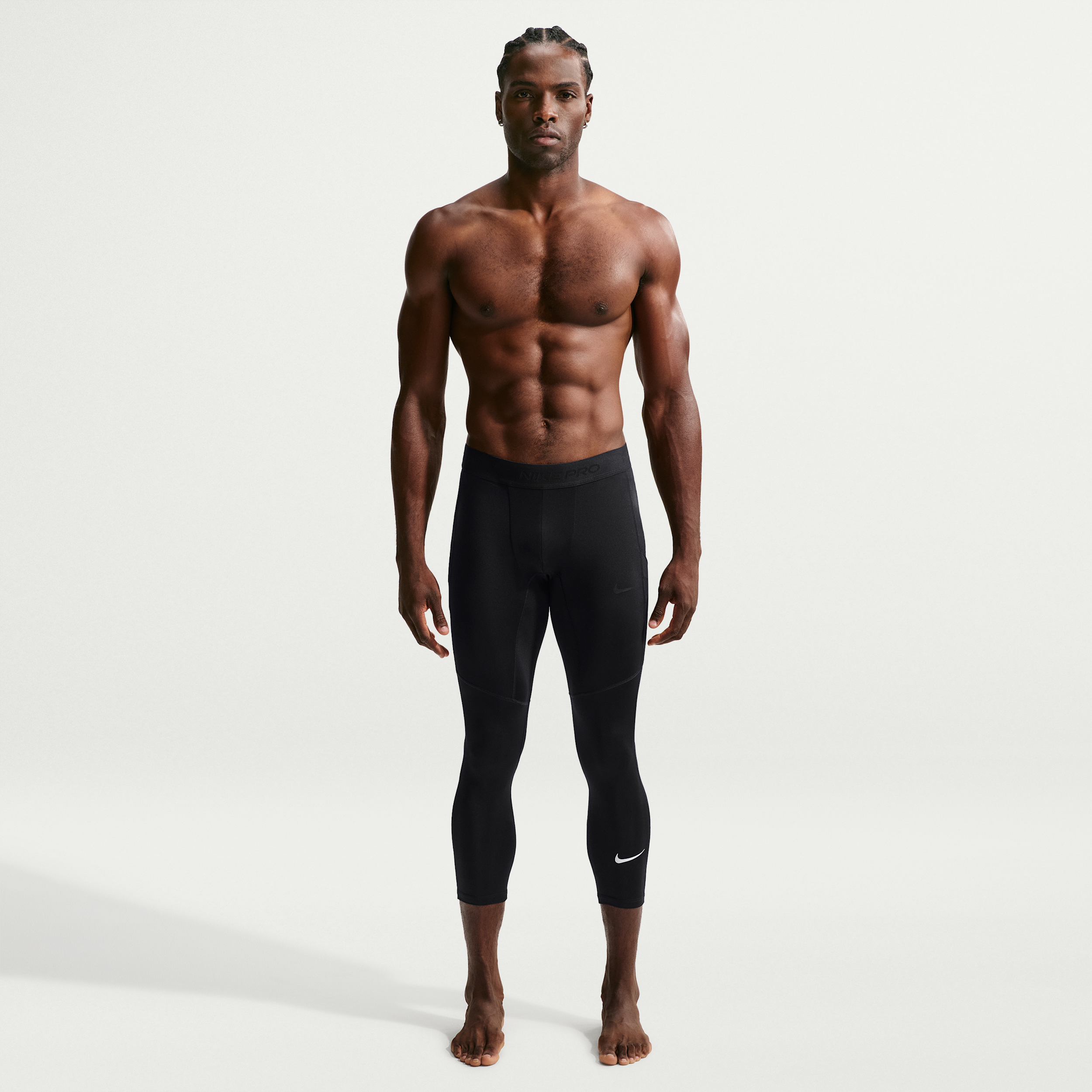 Men's Nike Pro Dri-FIT 3/4-Length Fitness Tights in Black | FB7950-010