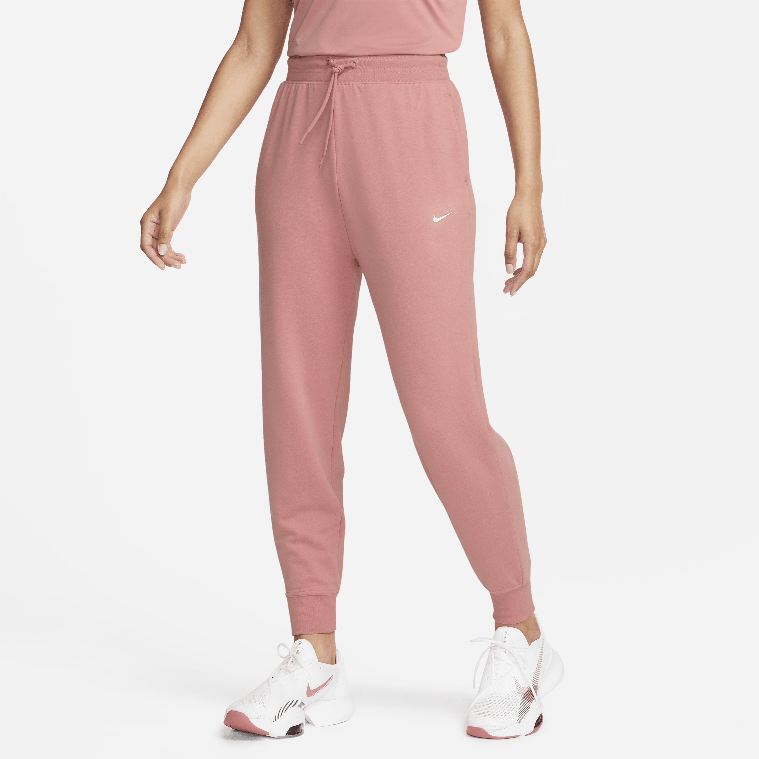 Nike Women's Dri-fit One High-waisted 7/8 French Terry Jogger Pants In Pink