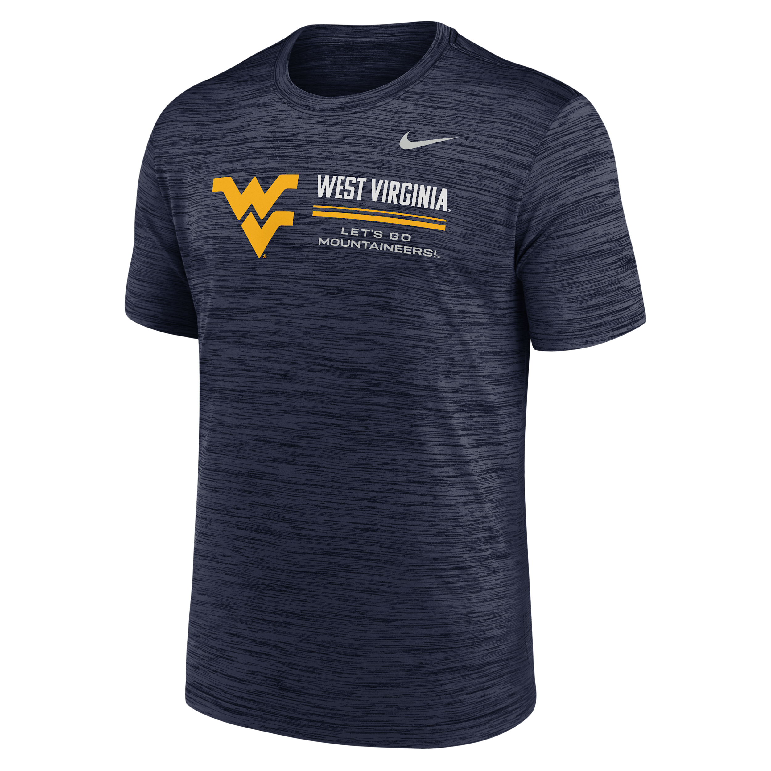 West Virginia Sideline Velocity Nike Men's Dri-FIT College T-Shirt in Blue | 02ER41SWVN-PCW