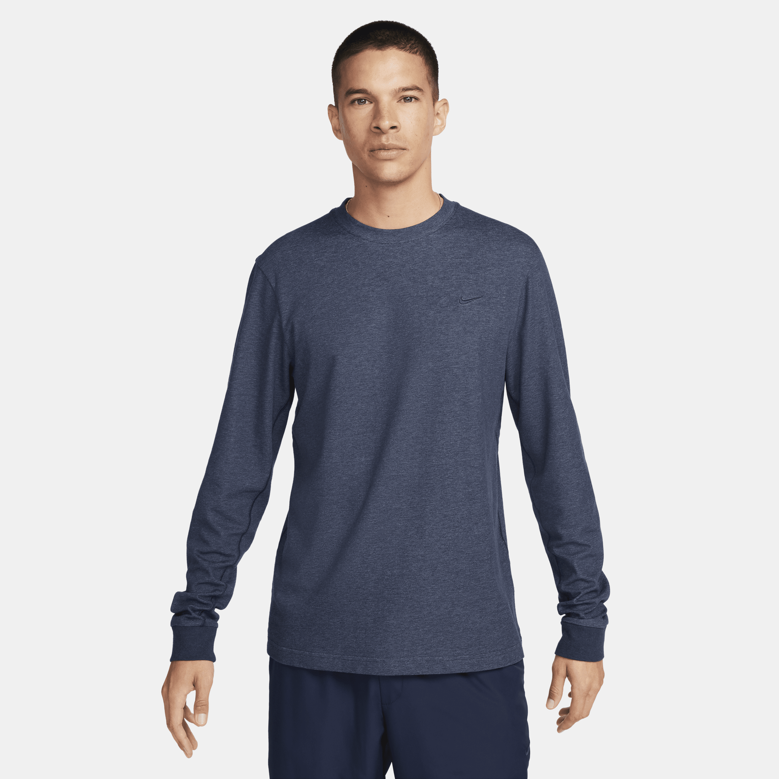 Shop Nike Men's Primary Dri-fit Long-sleeve Versatile Top In Blue