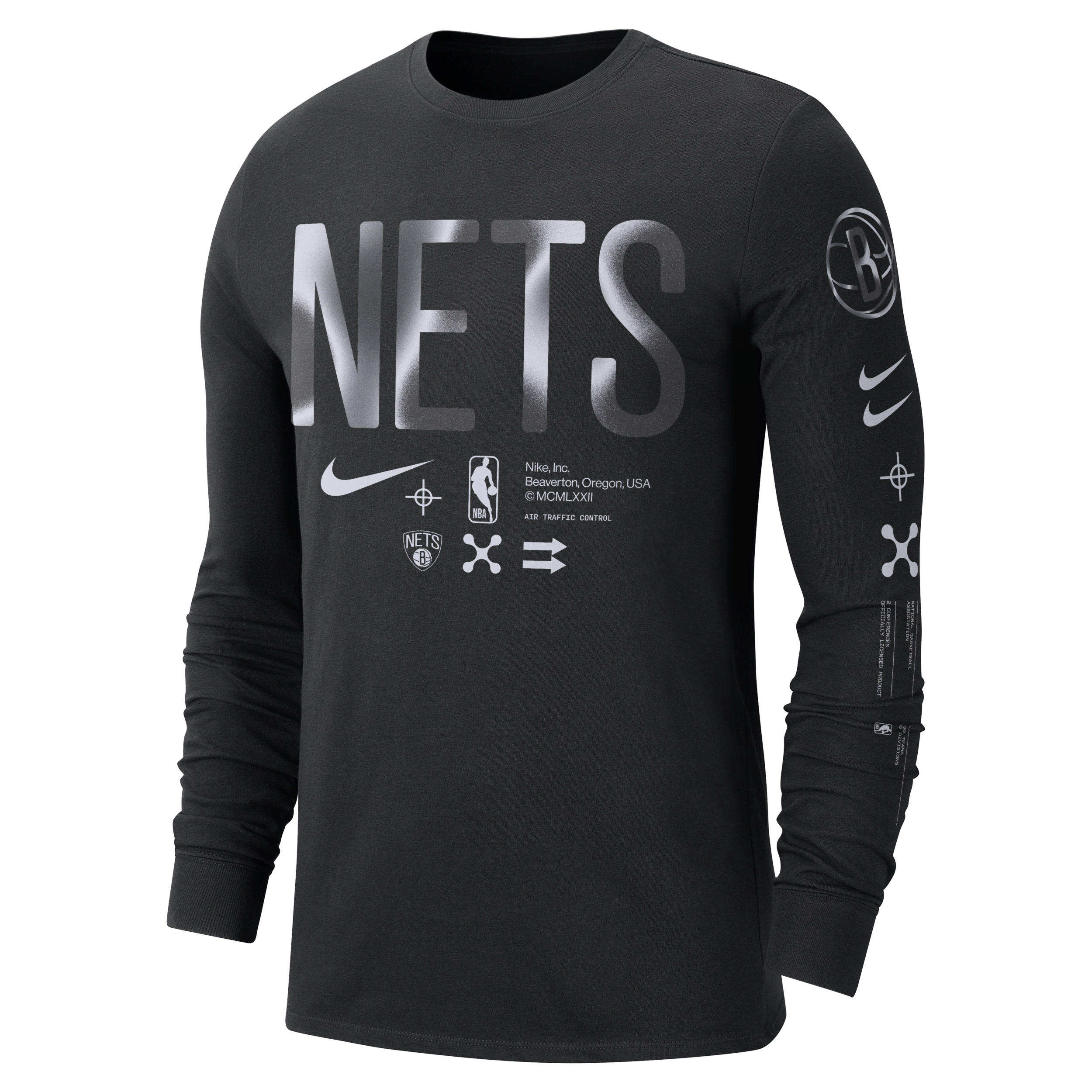 Nike Brooklyn Nets  Men's Nba Long-sleeve T-shirt In Black