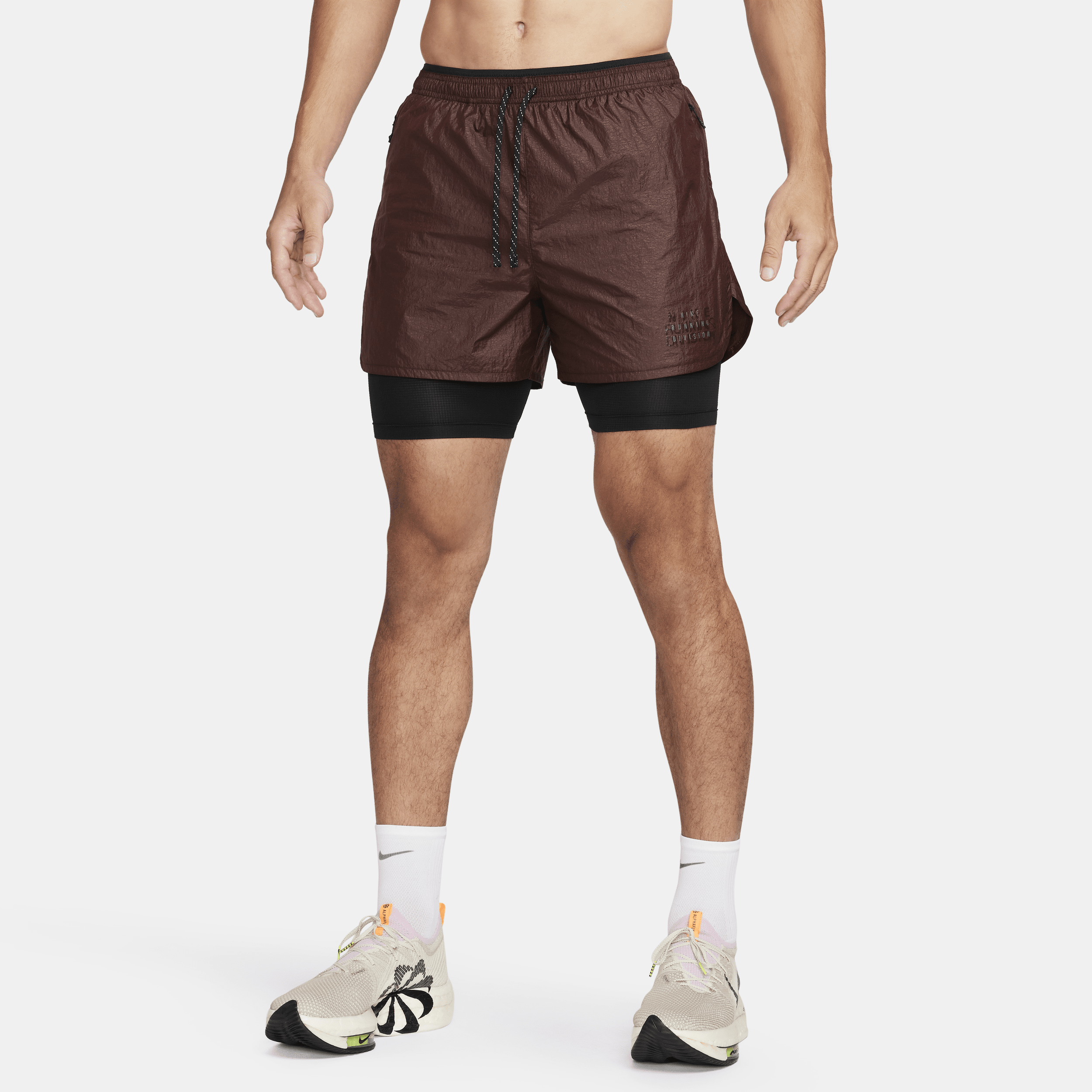 Shop Nike Men's Running Division Repel 7" 2-in-1 Running Shorts In Brown