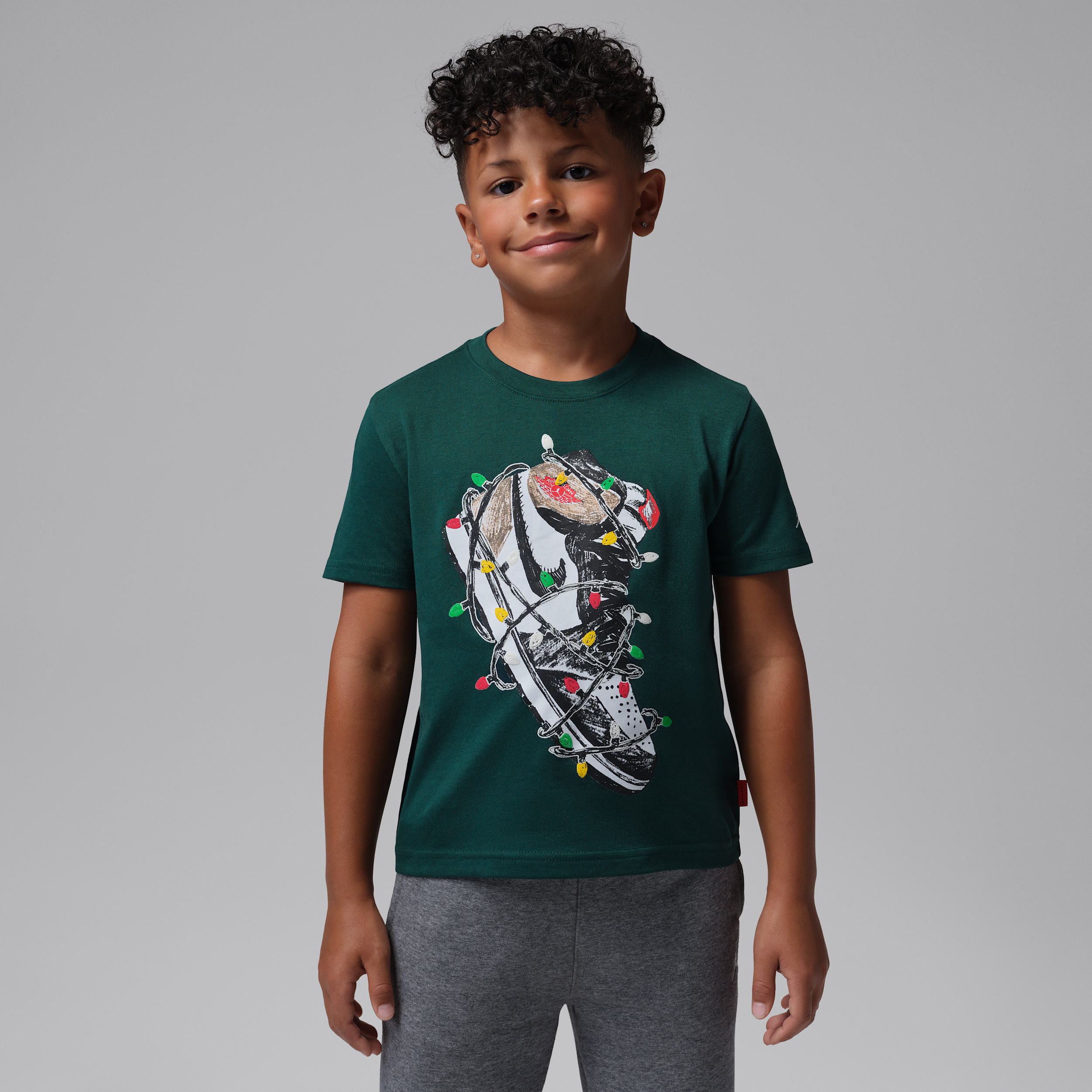Jordan Little Kids' AJ1 T-Shirt in Green | 85G423-E8X