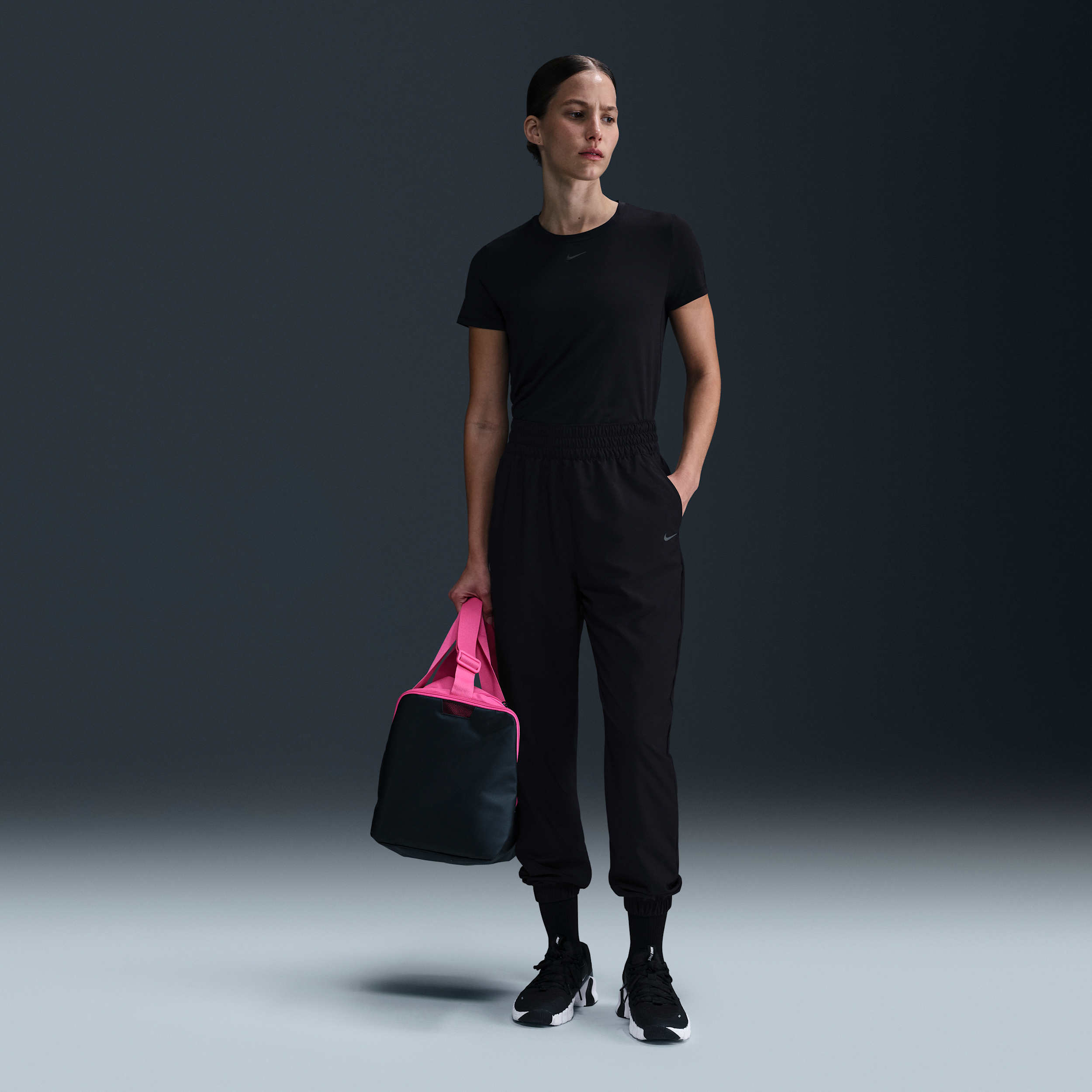 Nike Women's One Dri-fit High-waisted 7/8 Jogger Pants In Black