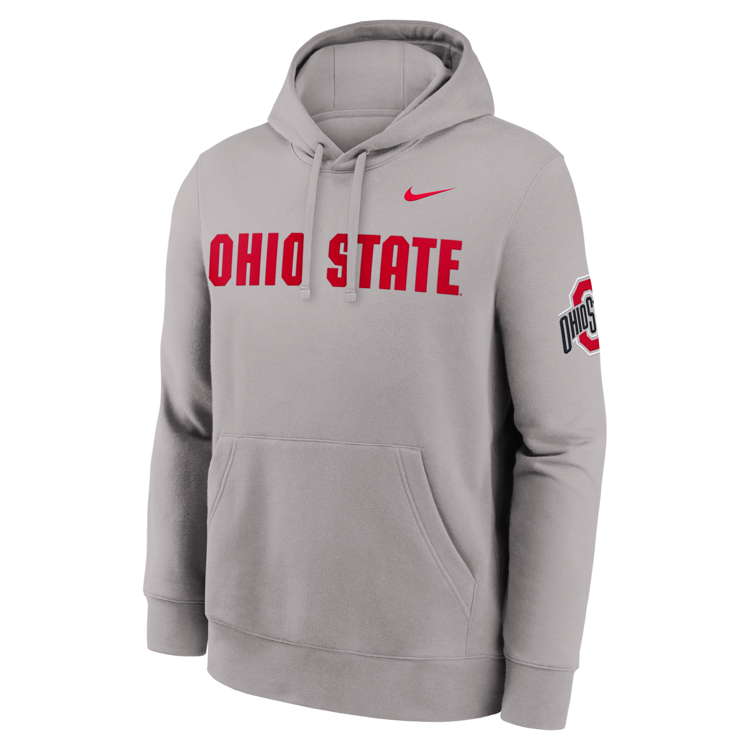 Ohio State Sideline Club Nike Men's College Pullover Hoodie in Grey | MKDK09TOH-TVV