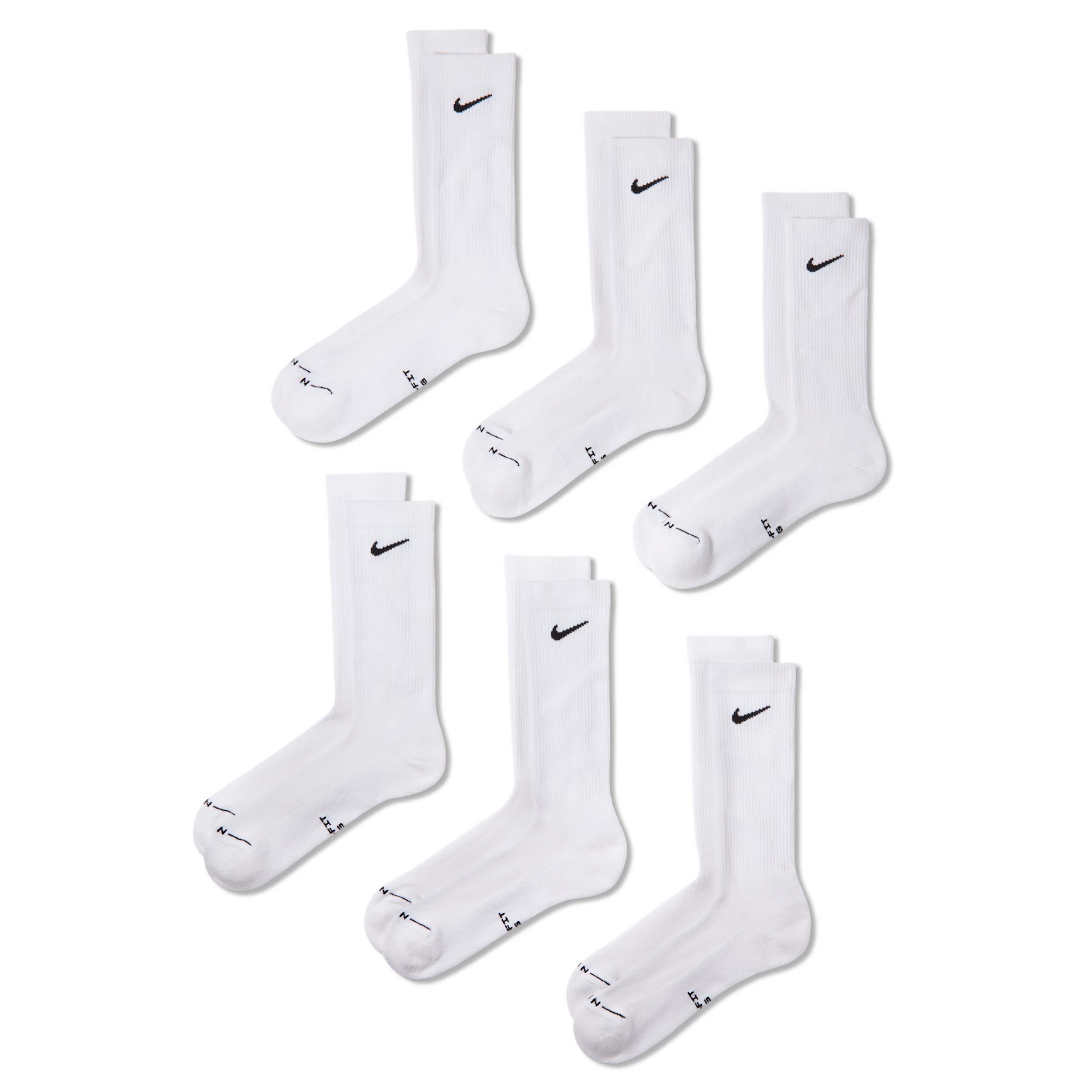 Nike Unisex Everyday Elevated Crew Socks (6 Pairs) in Multicolor | HQ8021-901