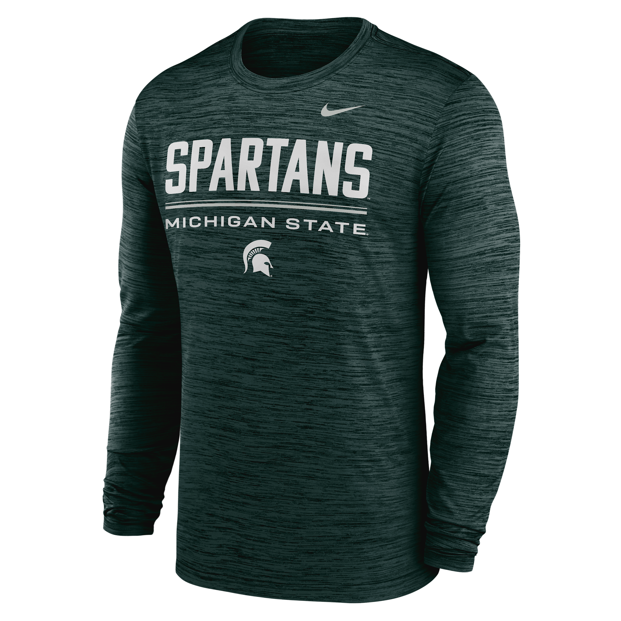 Nike Men's Green Michigan State Spartans Sideline Velocity Dri-fit Long Sleeve T-Shirt - Green