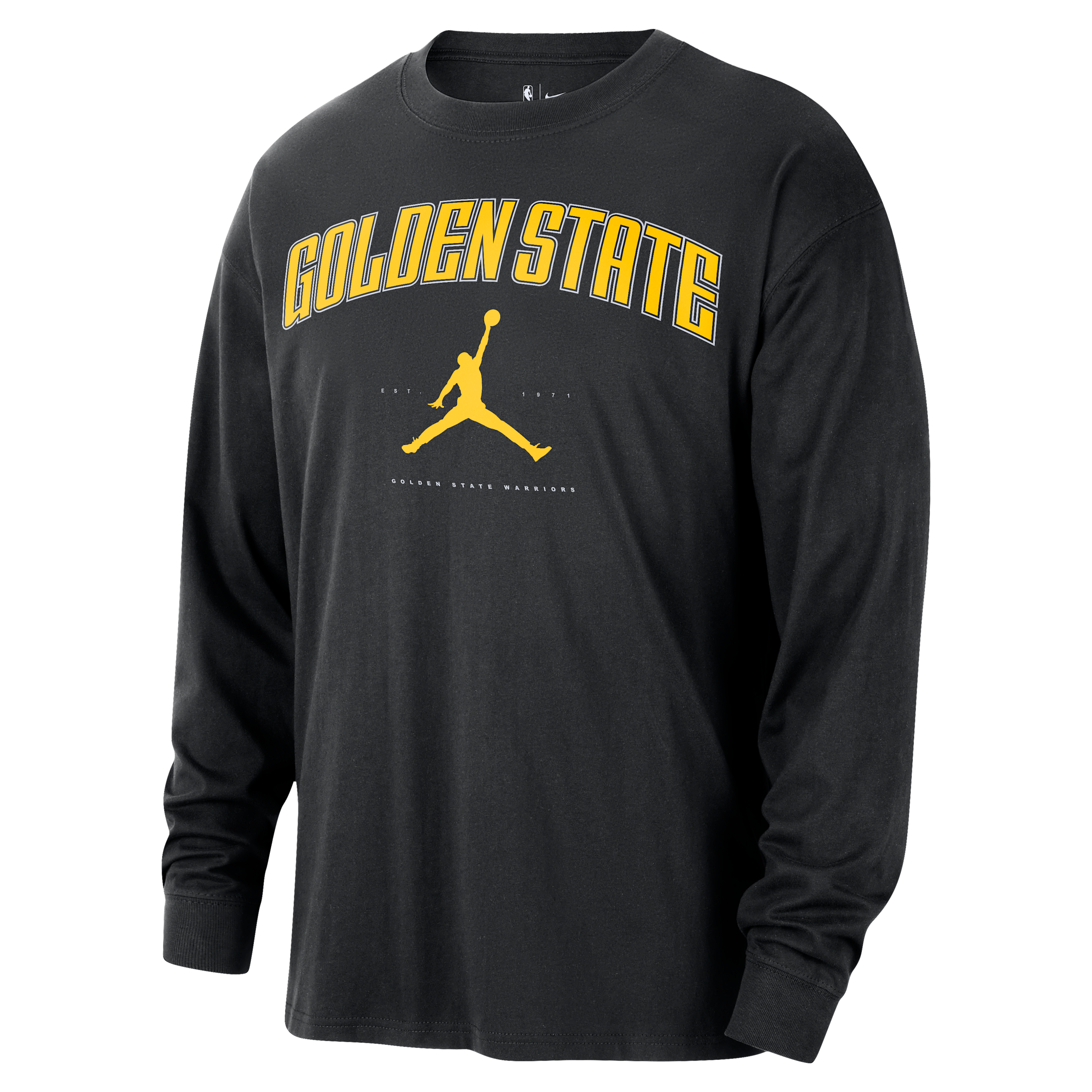 Jordan Men's Golden State Warriors Essential  Nba Long-sleeve T-shirt In Black