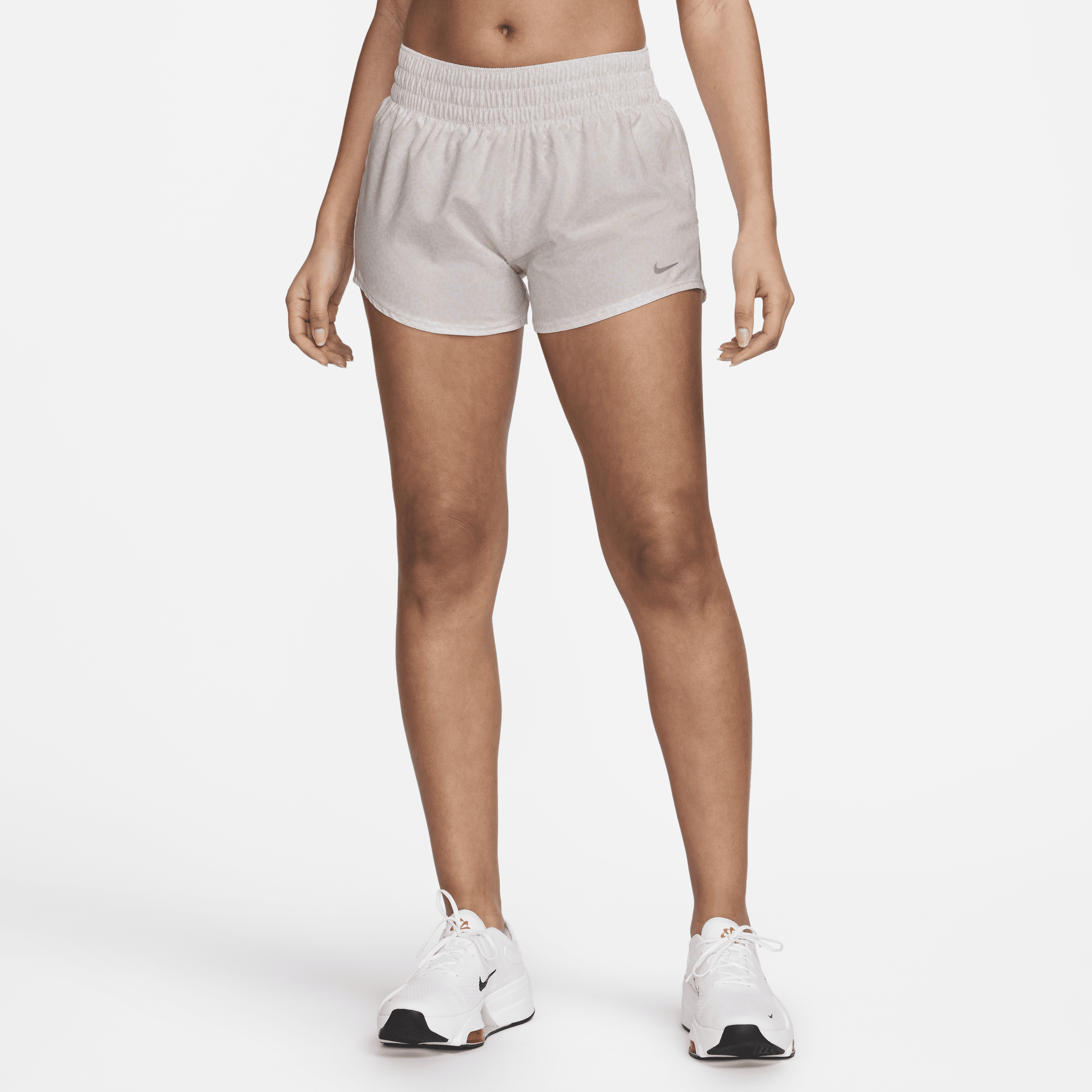 Shop Nike Women's One Dri-fit Mid-rise 3" Brief-lined Shorts In White
