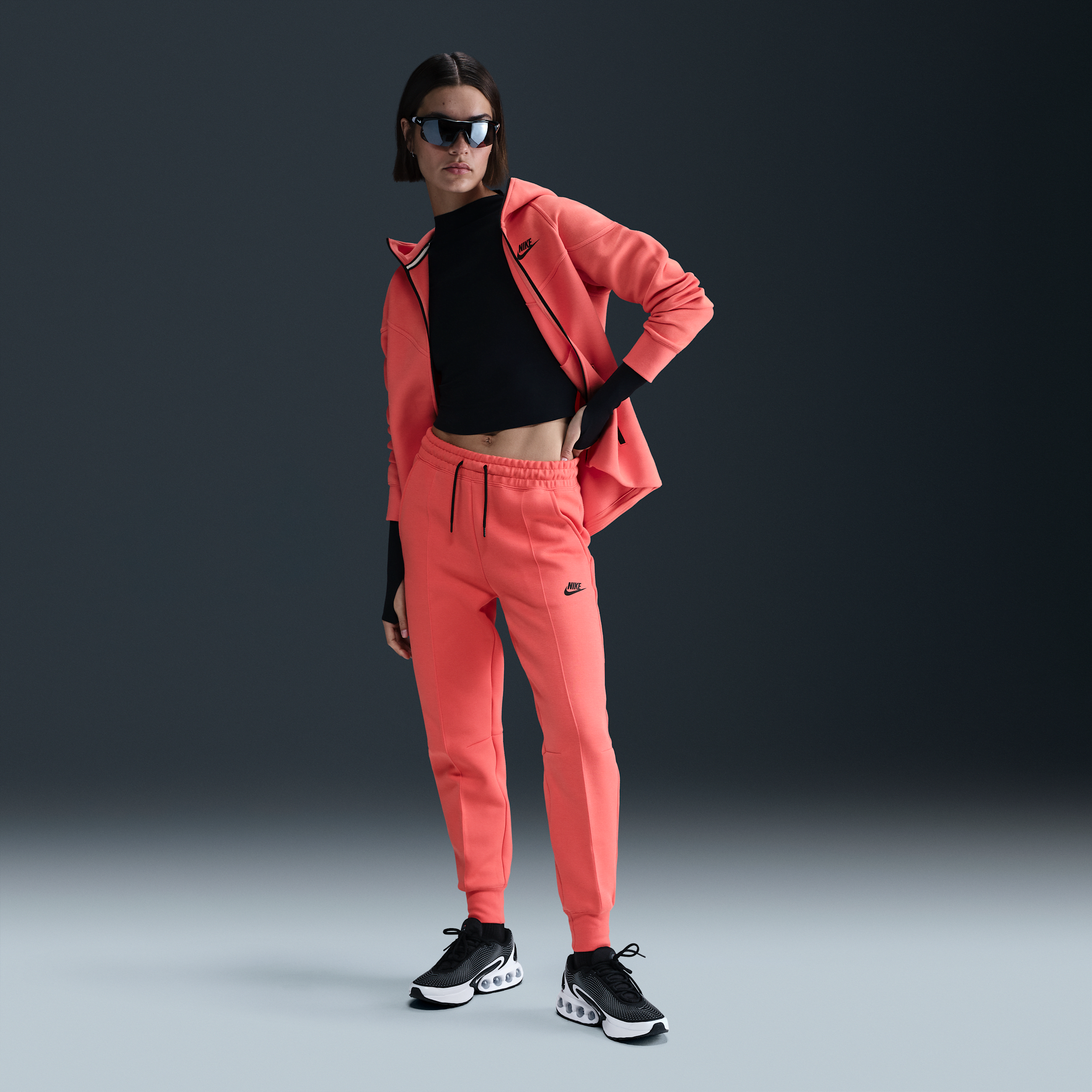 Nike Sportswear Tech Fleece Mid-rise Joggers In Pink