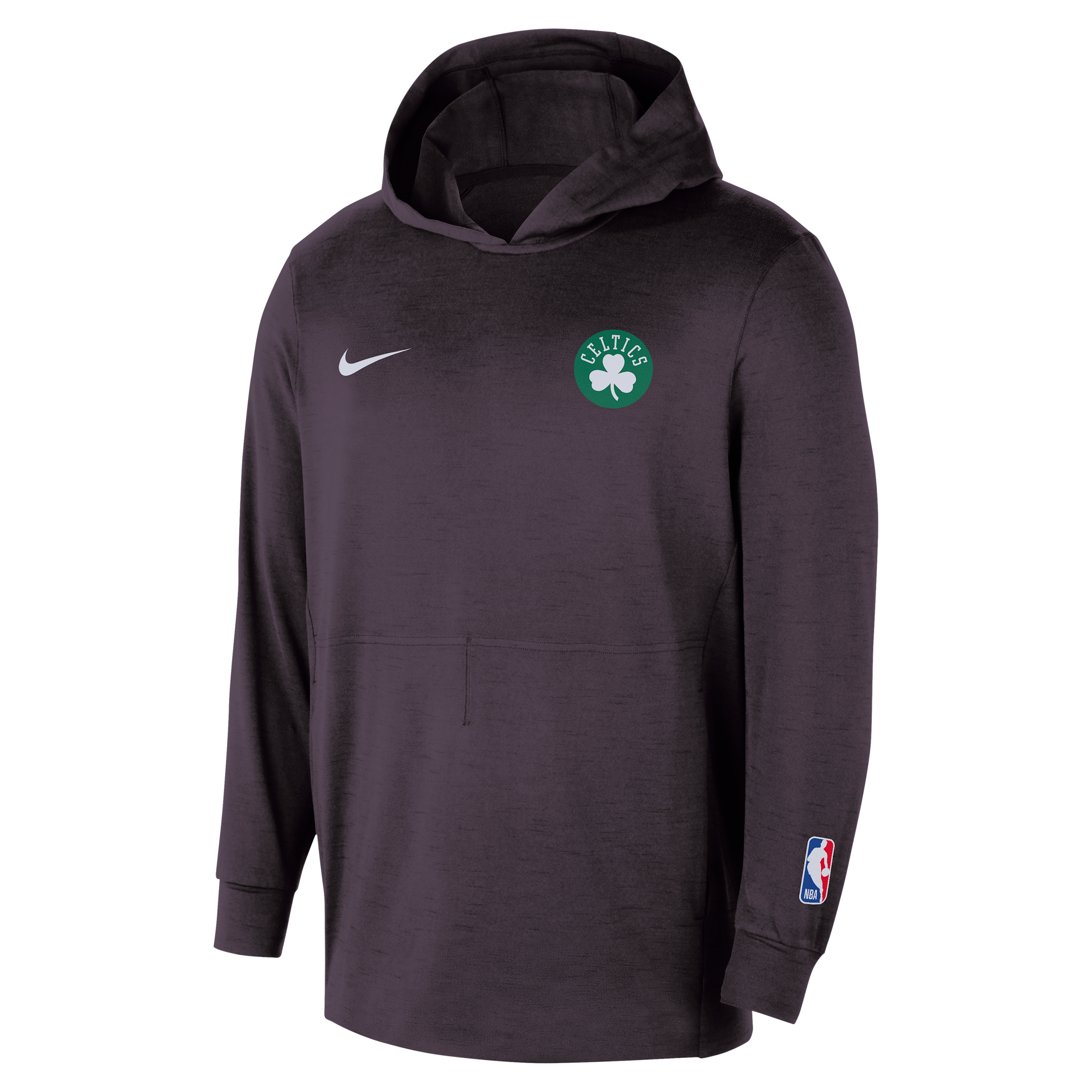 Nike Black Boston Celtics Authentic Practice Yoga Restore Pullover Hoodie In Purple