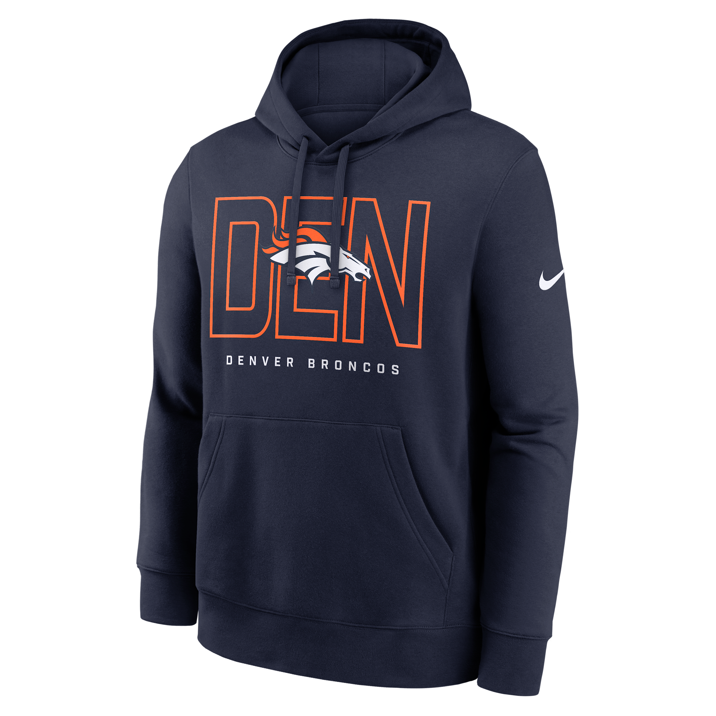 Nike Denver Broncos Busted Play Club  Men's Nfl Pullover Hoodie In Blue