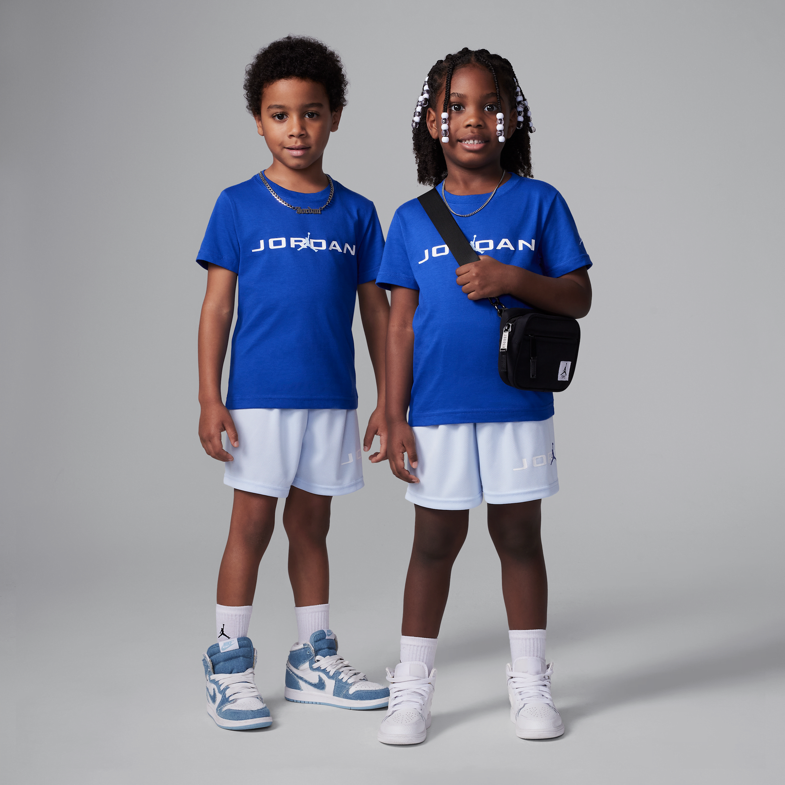 JORDAN LITTLE KIDS' BASELINE 2-PIECE MESH SHORTS SET