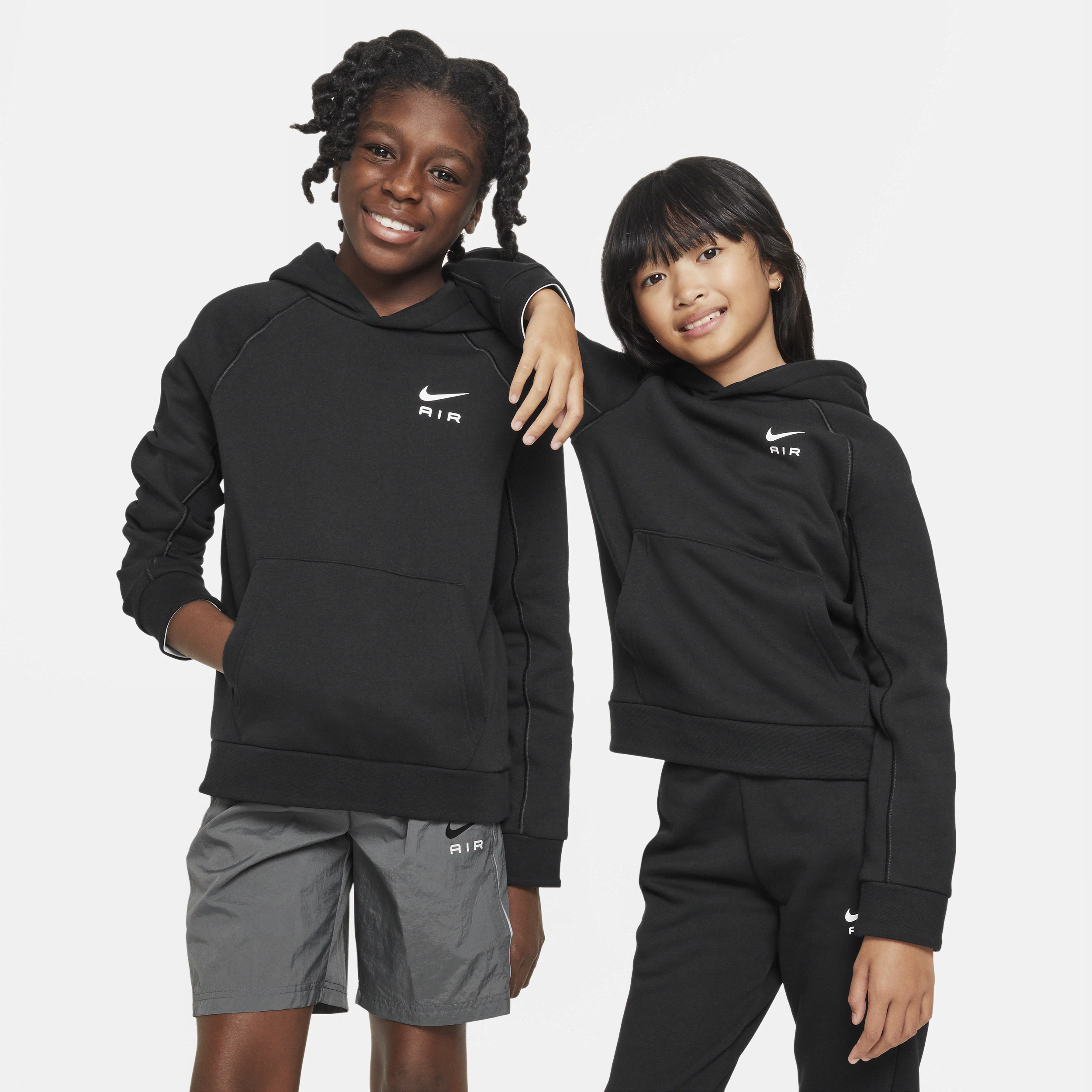 Nike Air Big Kids' Pullover Hoodie In Black