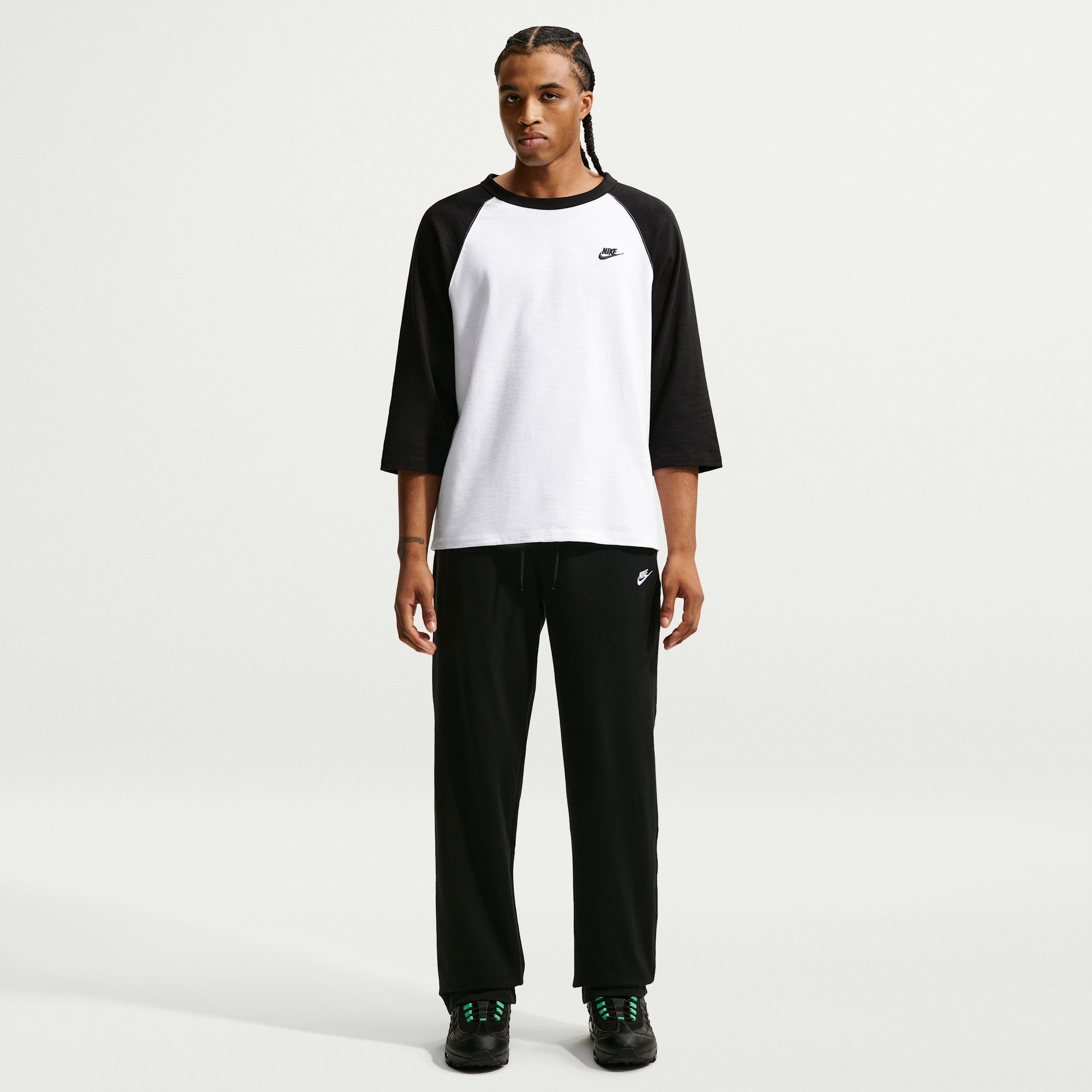 Men's Nike Sportswear Club Knit Open-Hem Pants in Black | FQ4332-010
