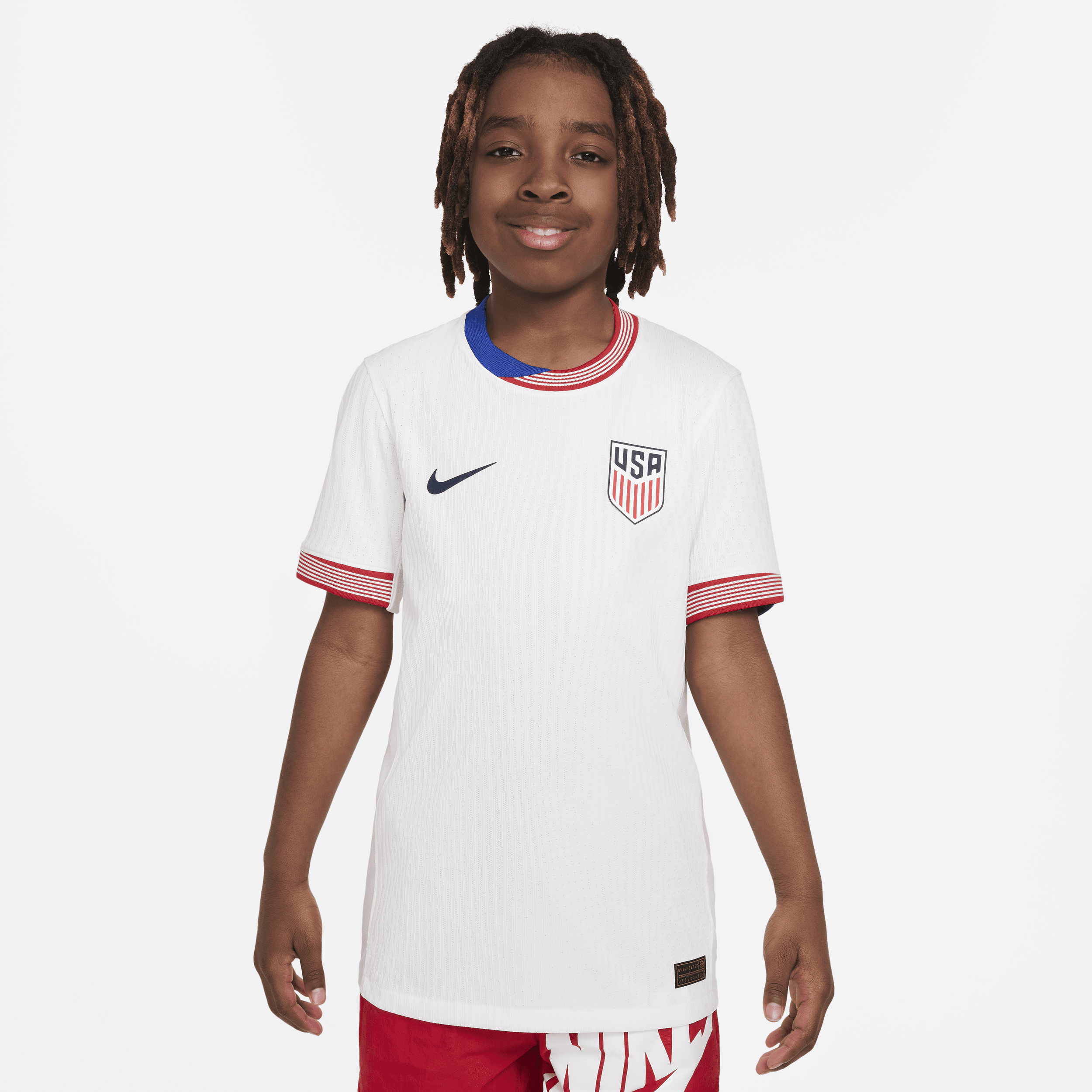 Nike Usmnt 2024 Match Home Big Kids' Dri-fit Adv Soccer Authentic Jersey In White