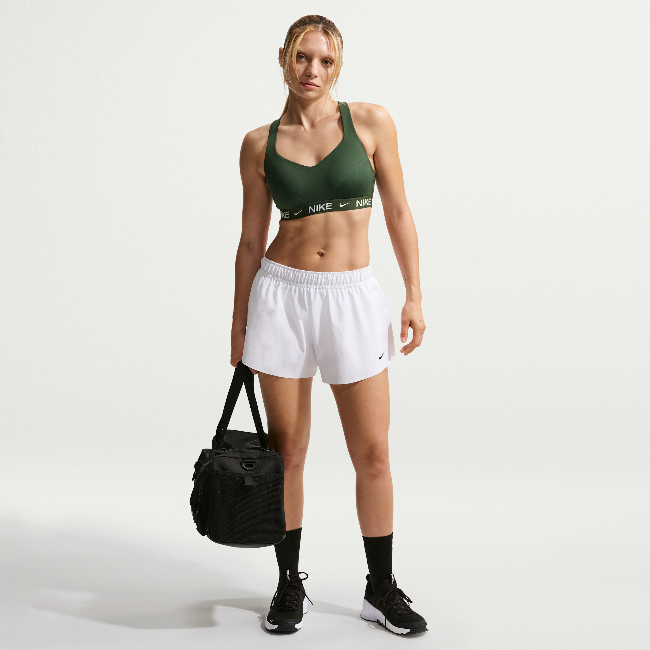 Nike Women's One Repel Mid-Rise 3" Brief-Lined Shorts in White | IM7050-100