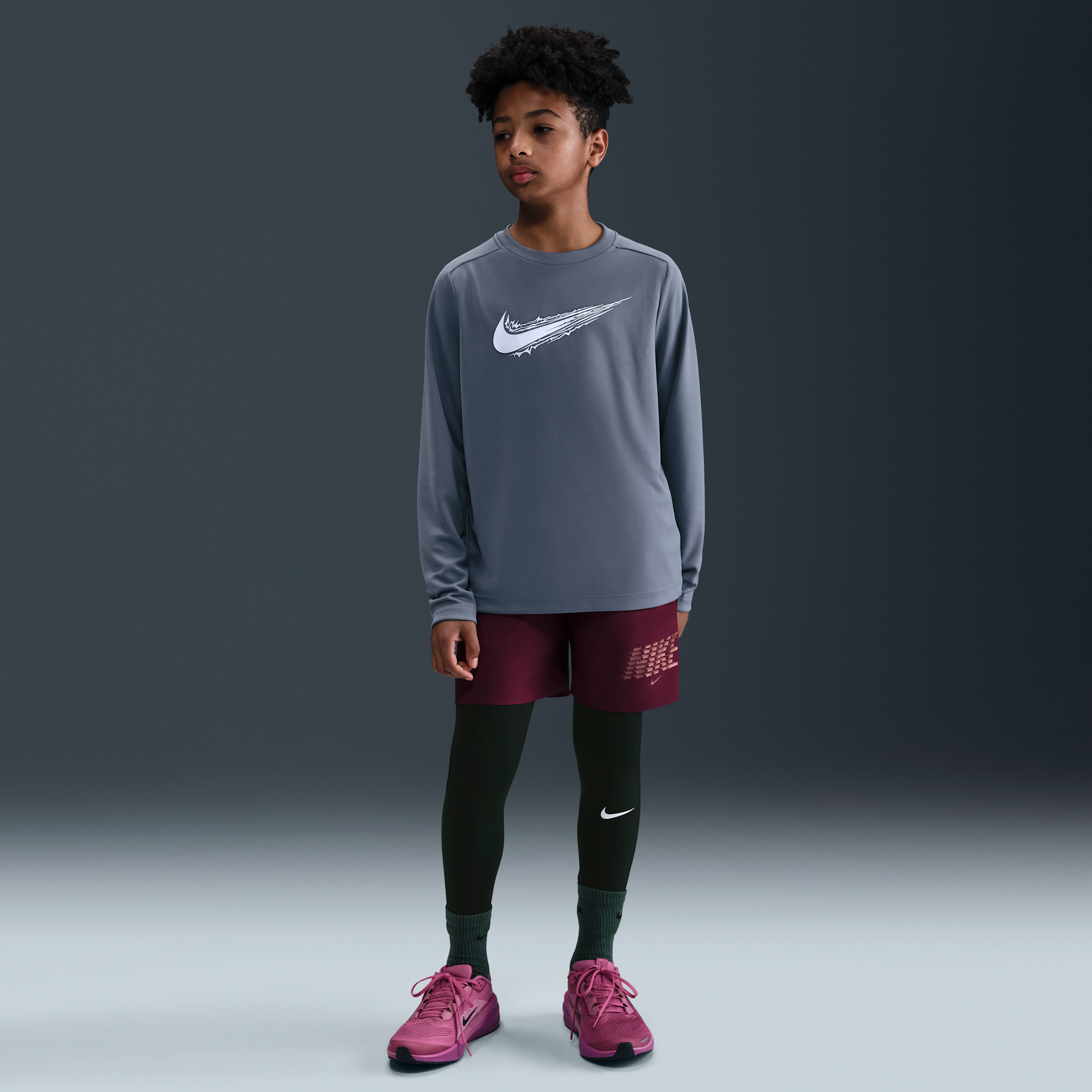 Nike Pro Big Kids' (Boys') Dri-FIT Tights in Black | IO9018-010