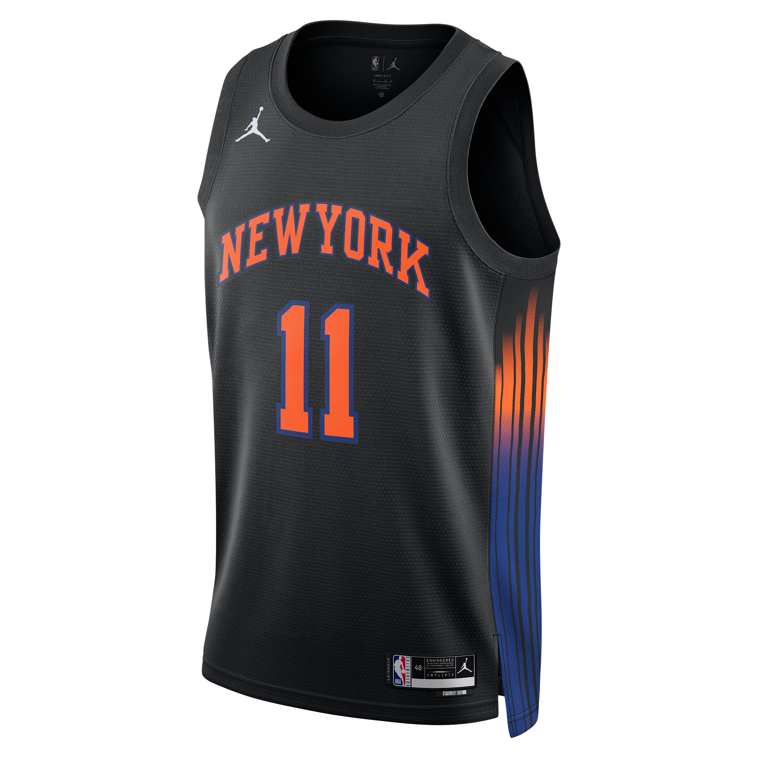 New York Knicks 2025/26 Statement Edition Nike Men's Dri-FIT NBA Swingman Jersey in Black | HM4878-010