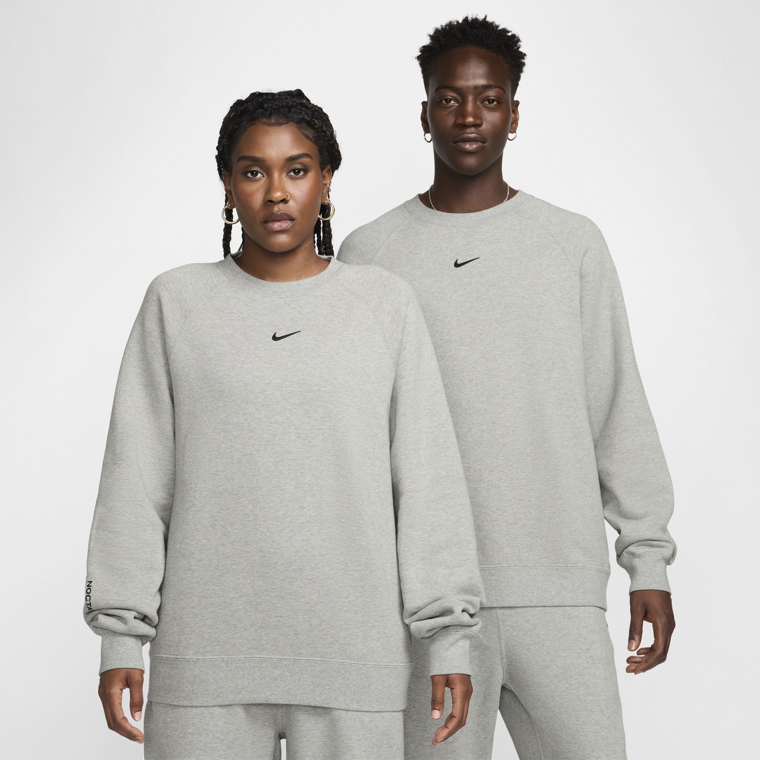 Nike Nocta Fleece Crewneck Sweatshirt In Grey
