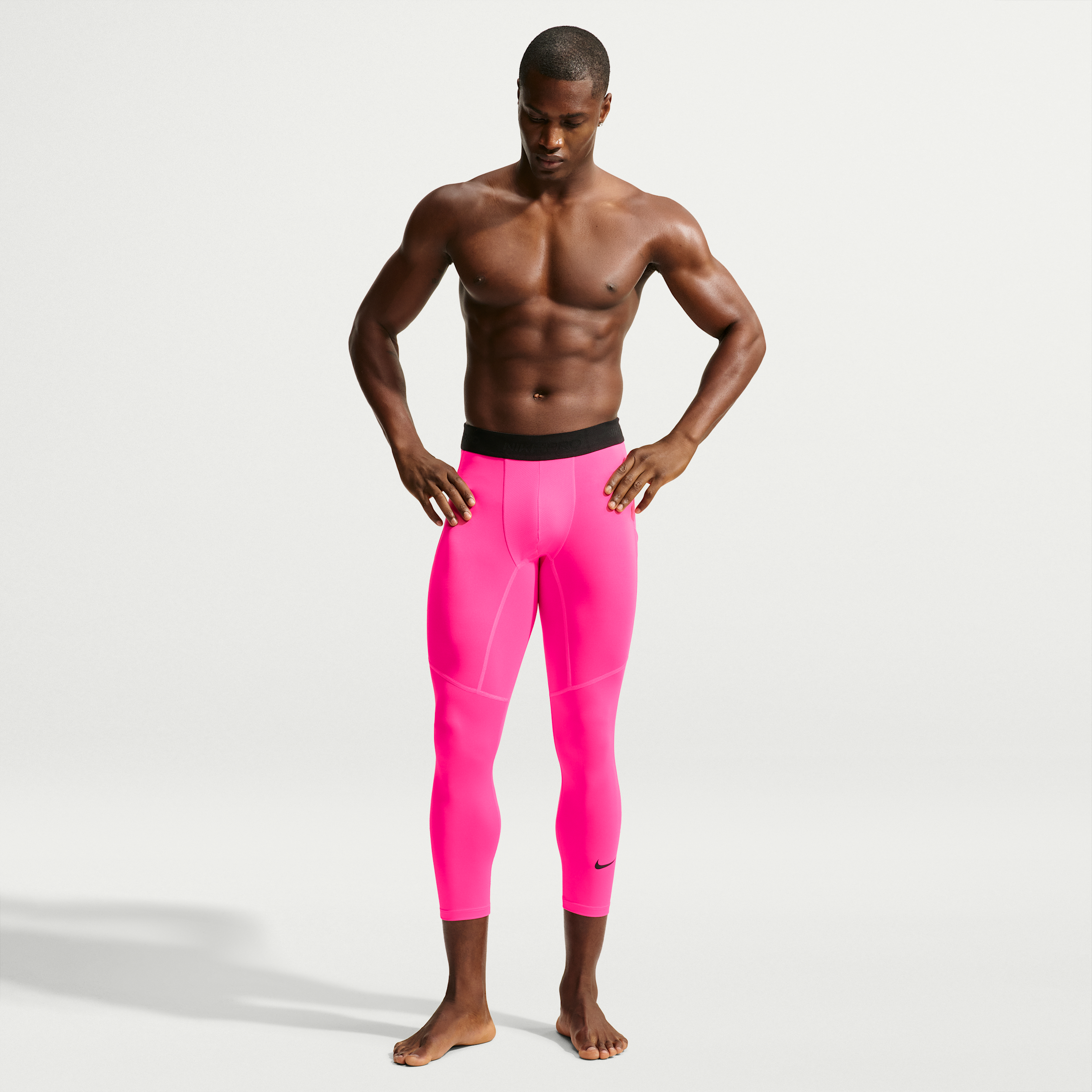 Men's Nike Pro Dri-FIT 3/4-Length Fitness Tights in Pink | FB7950-646