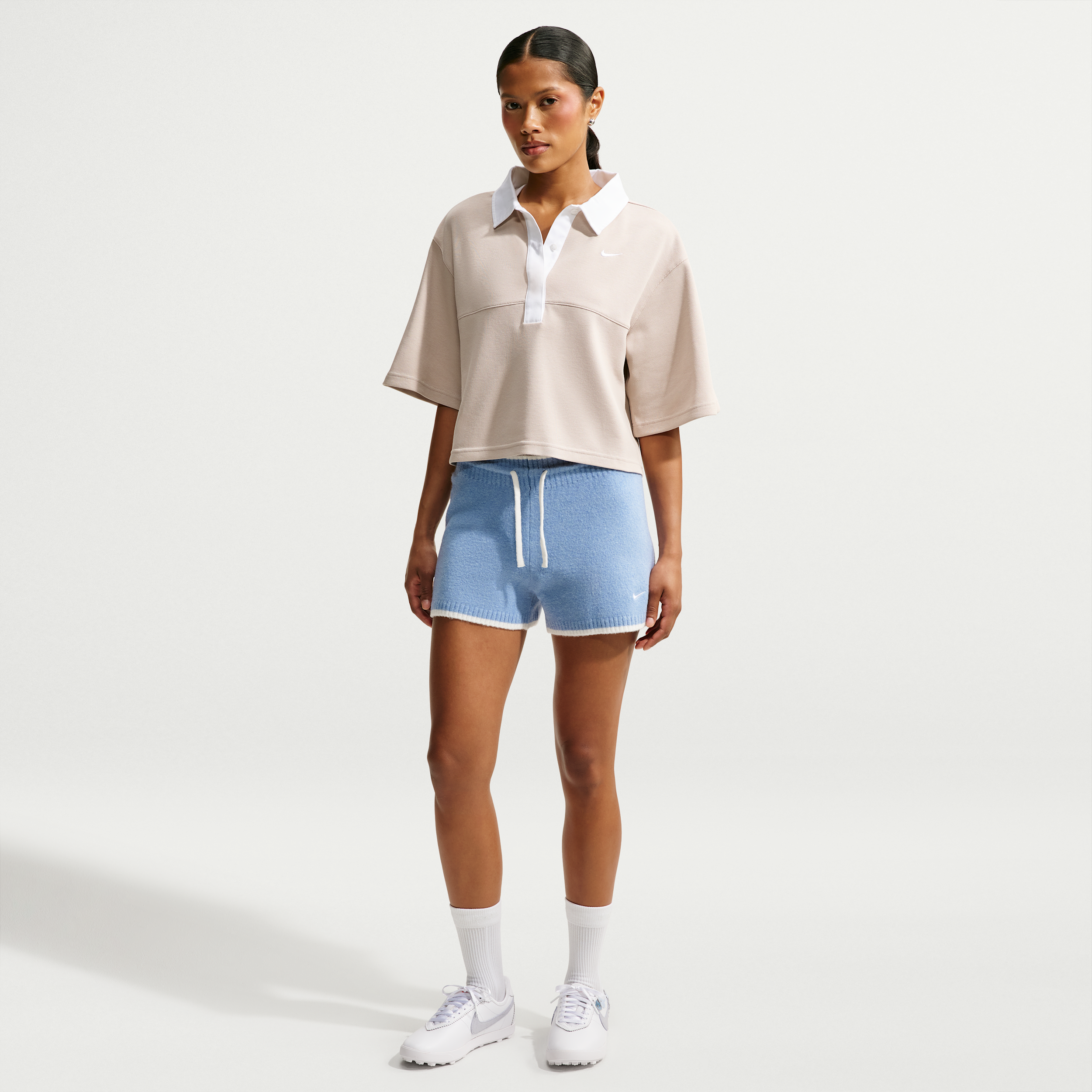 Nike Women's  Sportswear Chill Knit Mid-rise Shorts In Blue