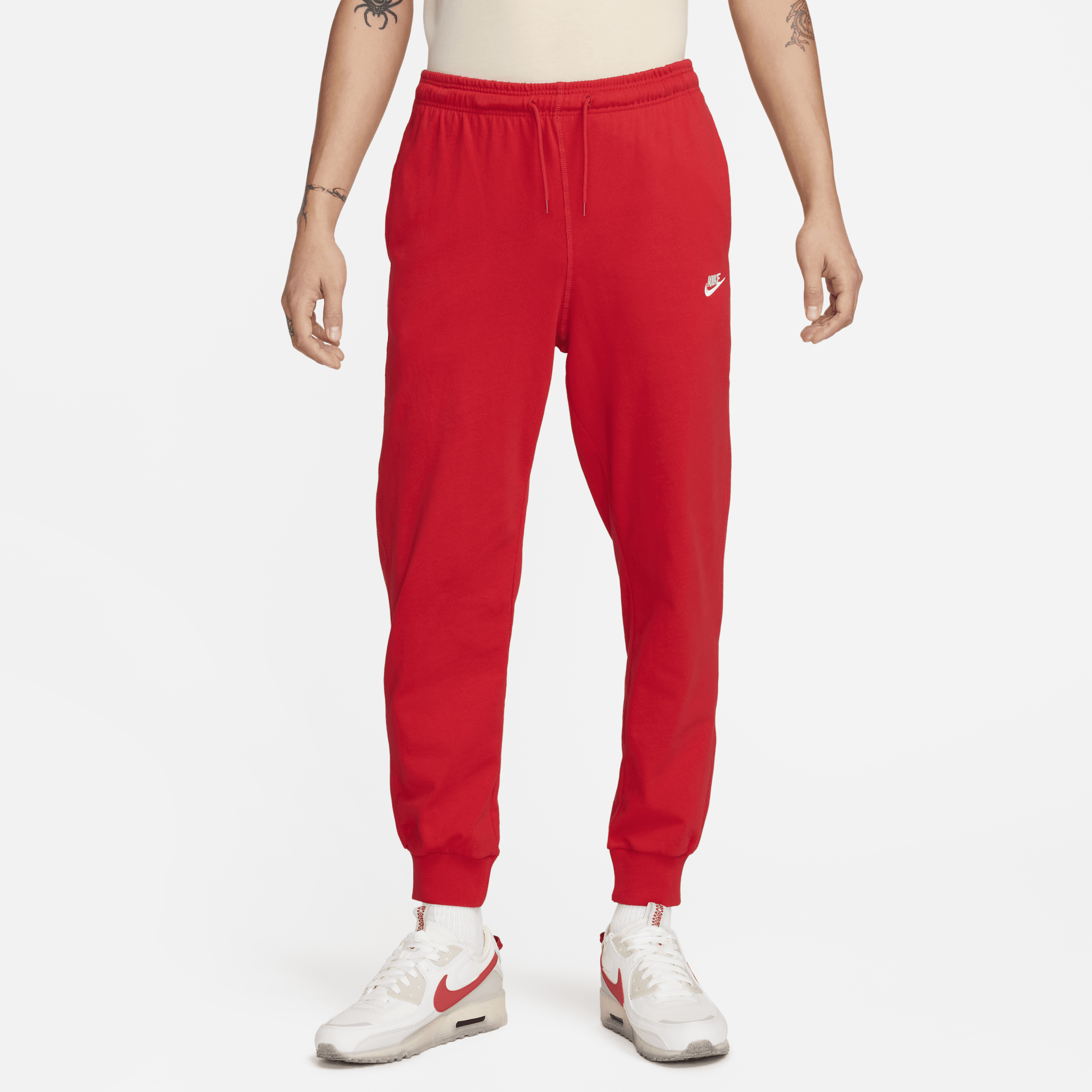 Nike Men's Club Knit Jogger Pants In Red