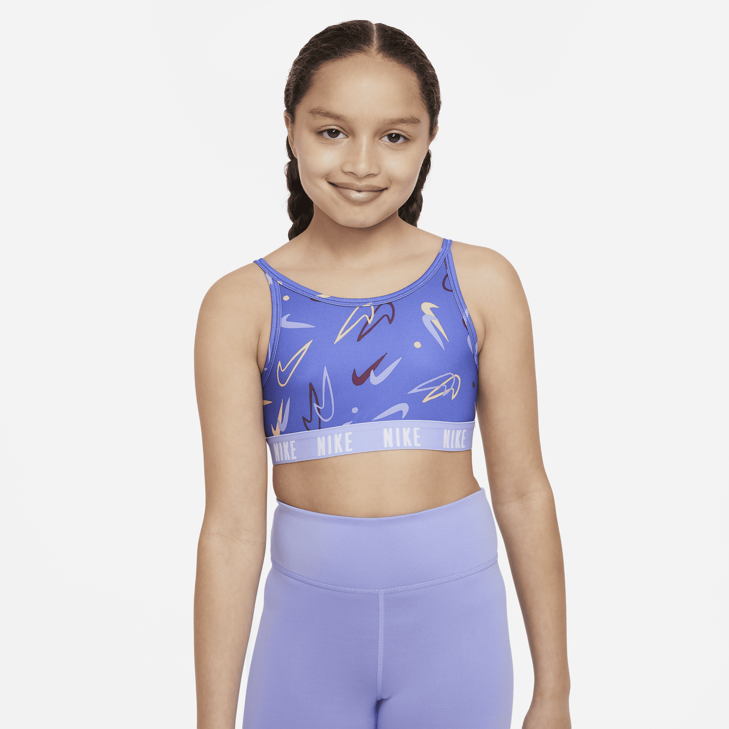 Nike Dri-FIT Trophy Big Kids' (Girls') Sports Bra in Blue, Size: XS | DQ8912-430