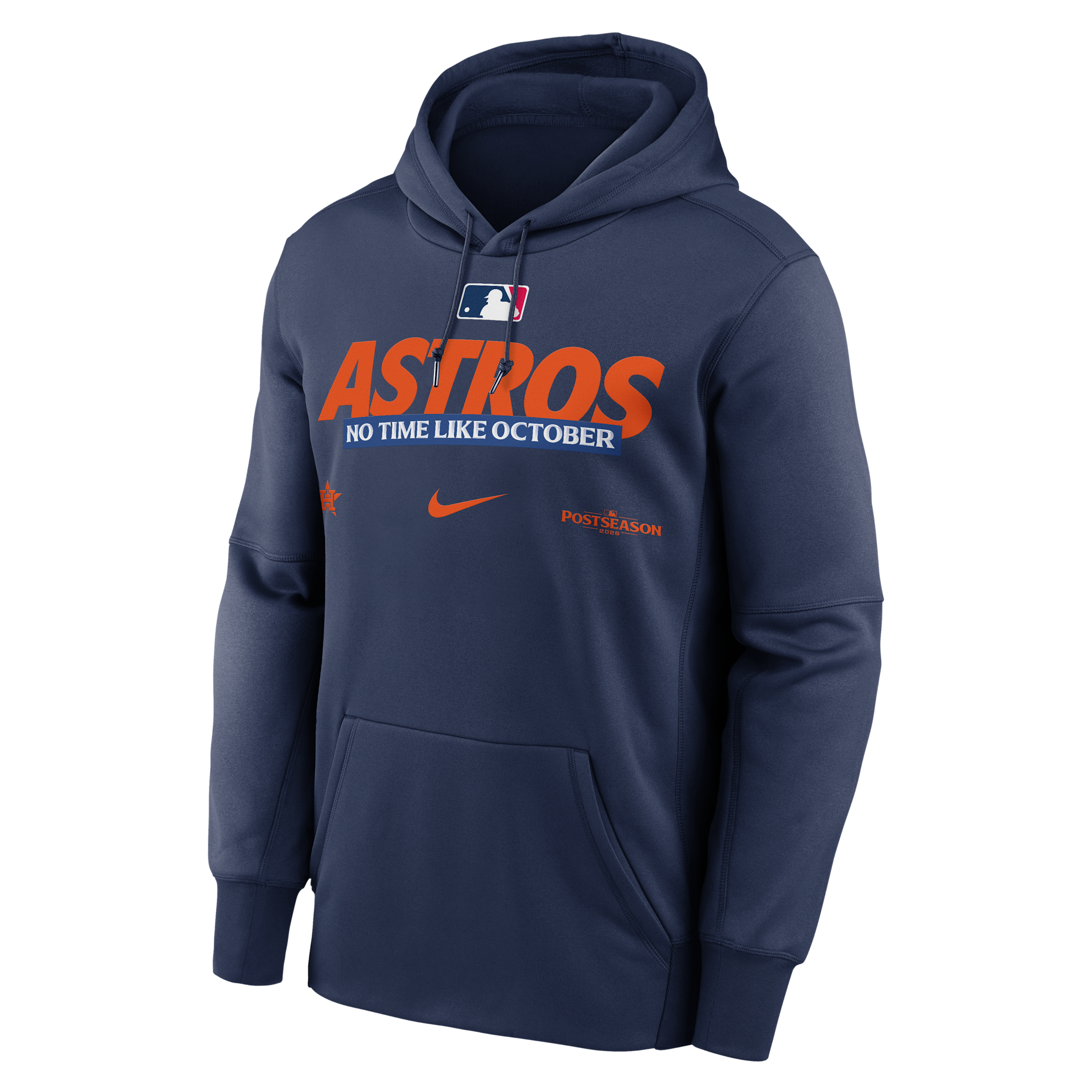 Houston Astros 2026 Postseason Authentic Collection Nike Men's Therma-FIT MLB Pullover Hoodie in Blue | NKAQ44BHUW-D28