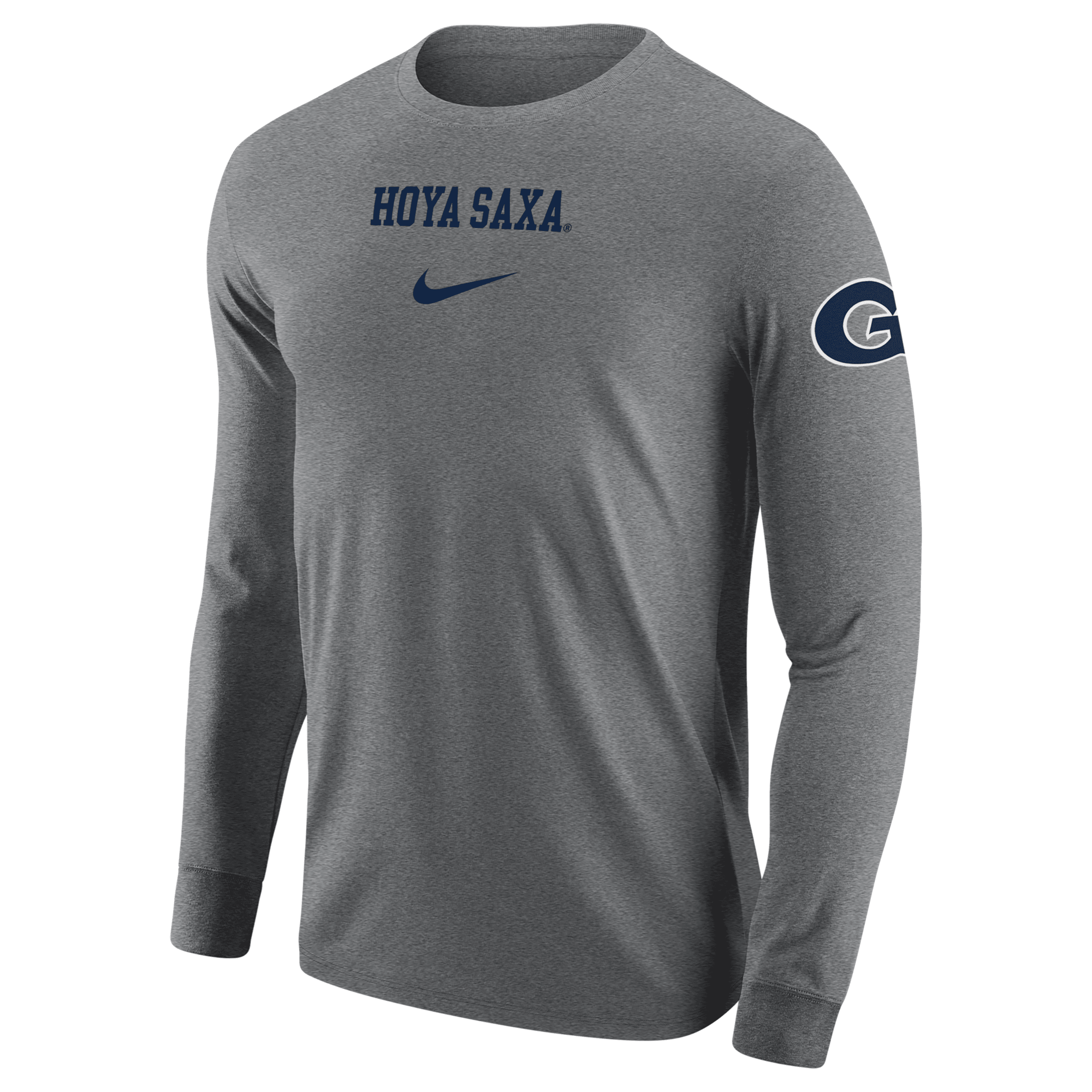 Shop Nike Georgetown  Men's College Long-sleeve T-shirt In Grey